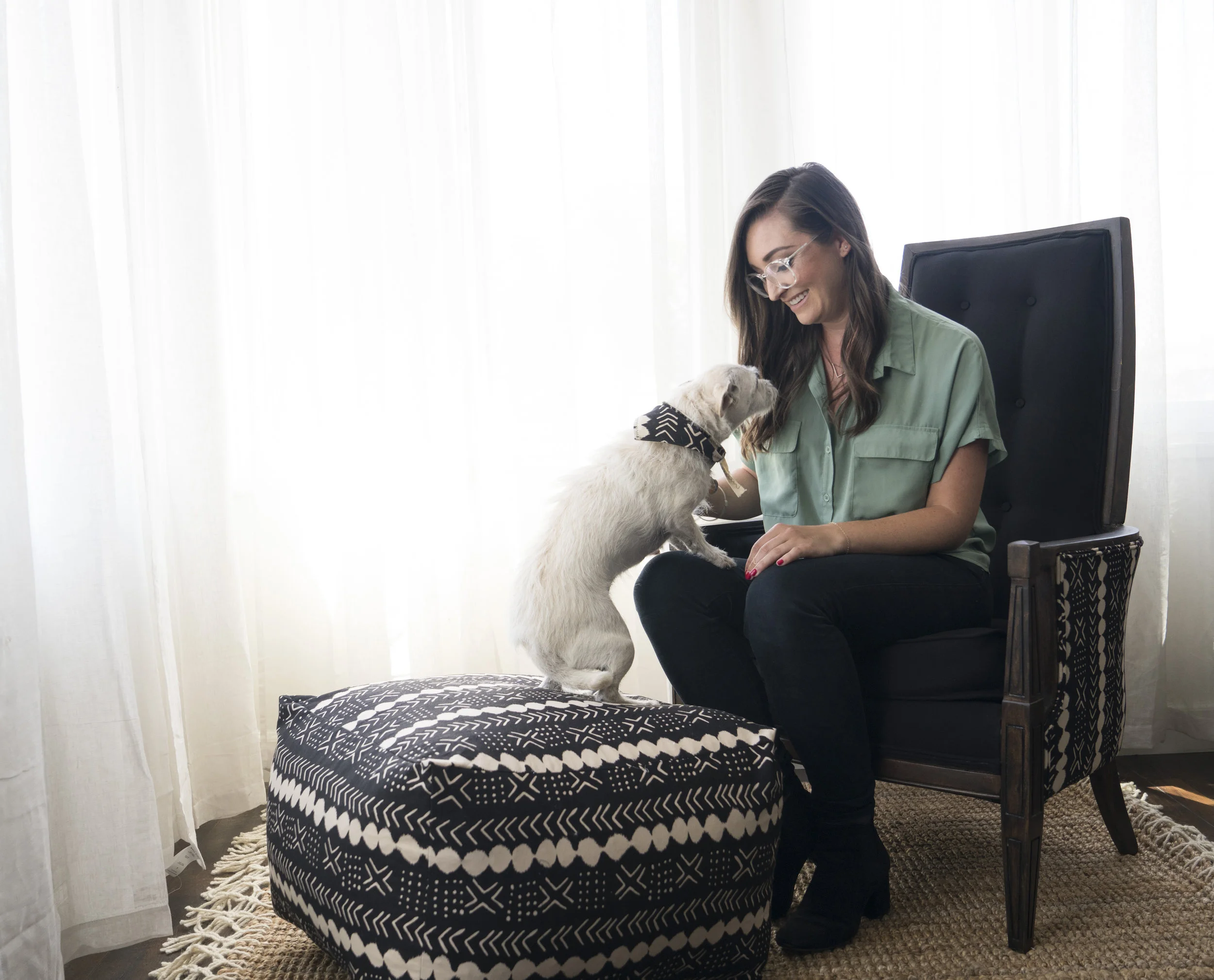 Pebbles armchair and Pebbles pouf