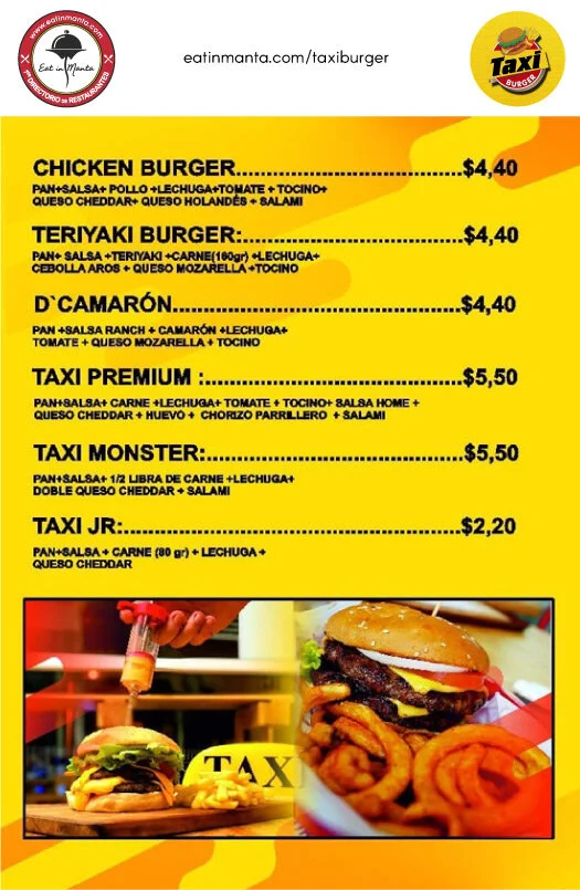 Taxi Burger Hamburguesas Comida Americana Order Online Burgers Alitas