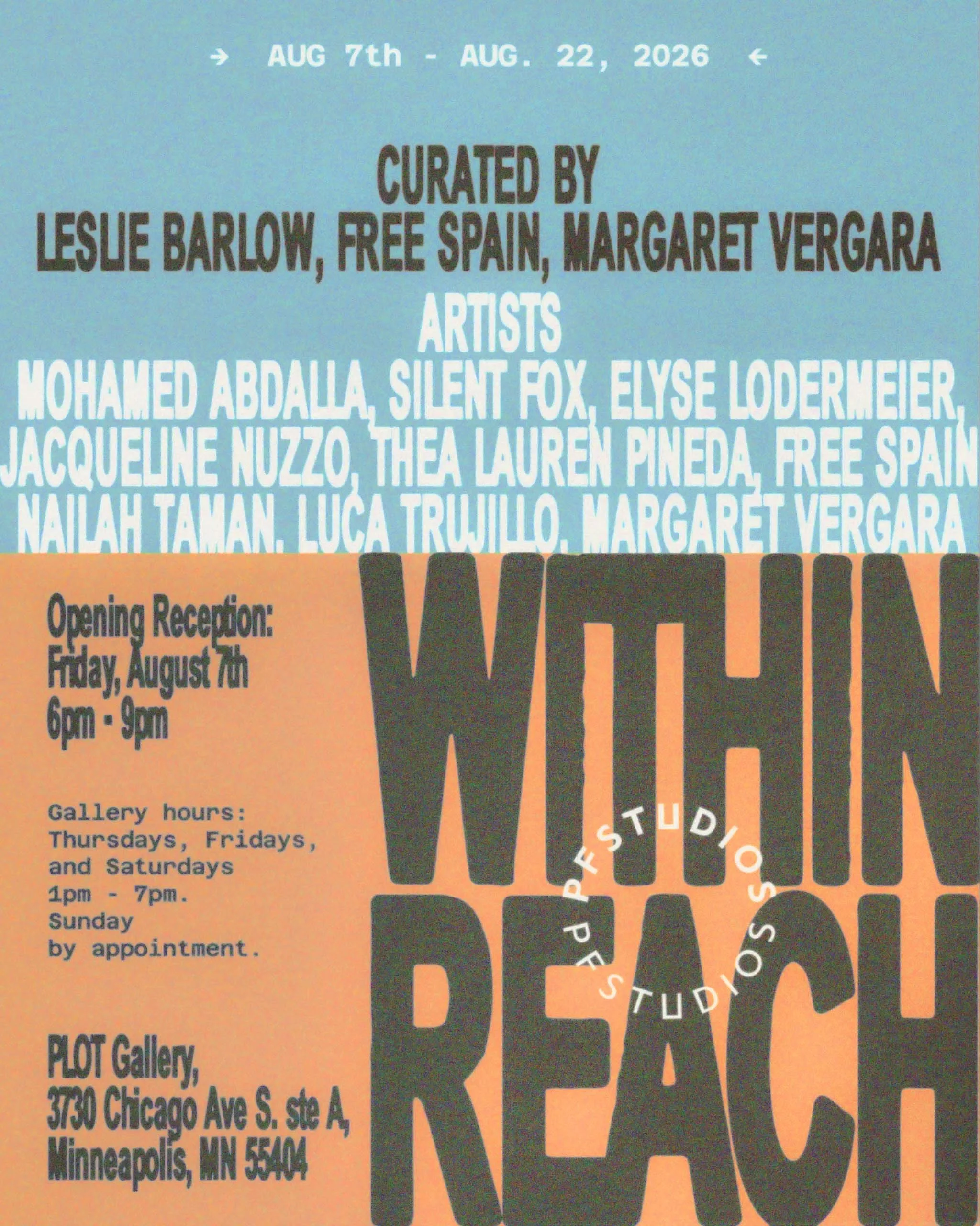 WITHIN REACH | AUG 7 - 22 (at Plot Gallery)