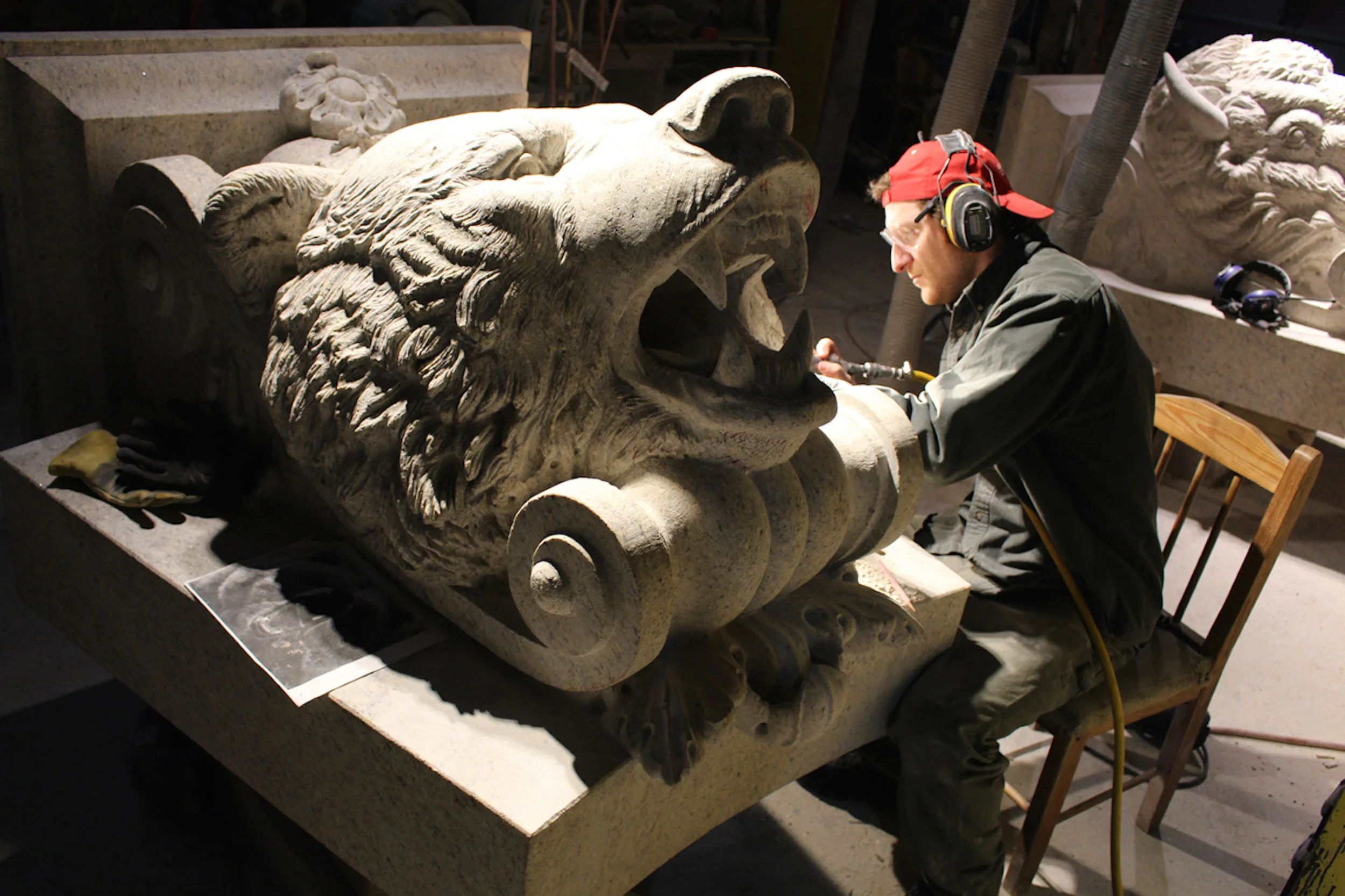 Keystone Grizzly Bear Granite Carving