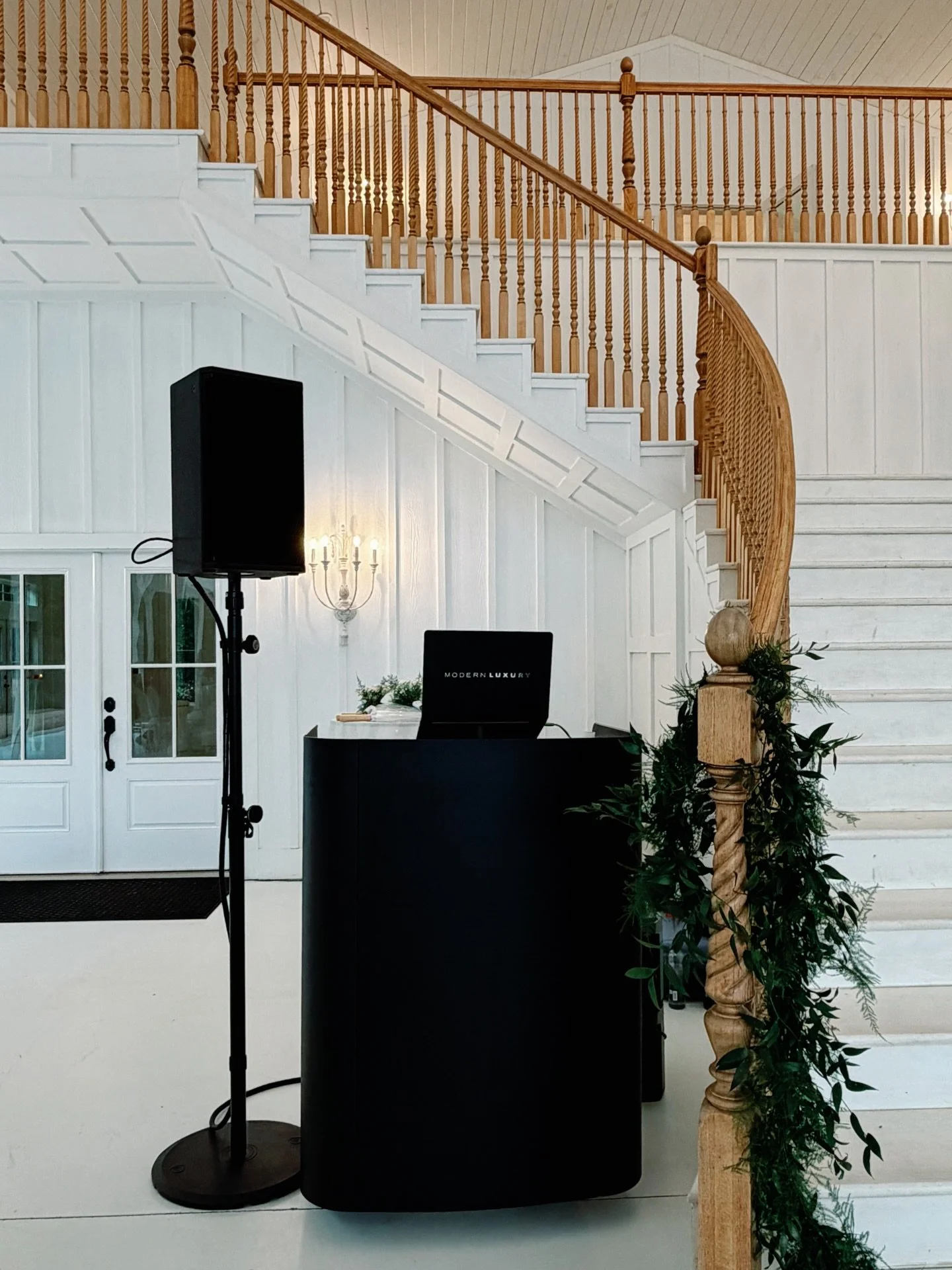 Sometimes, less is more. This minimal setup was a last minute adjustment due to day-of weather conditions. It packs up to four wireless microphones, a dedicated mixer, an optional DJ controller, and the best part&hellip; it can fully be run on batter