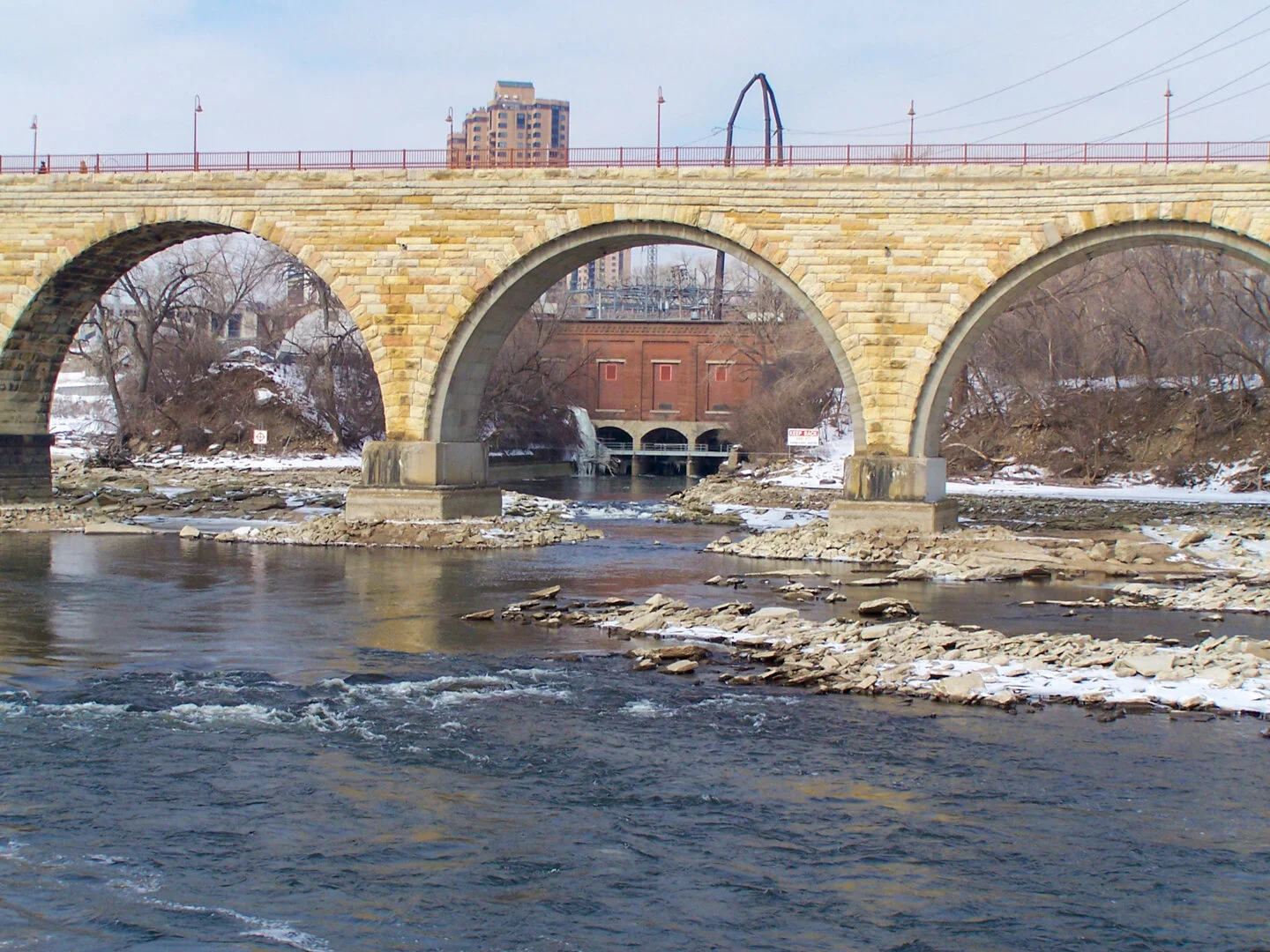 Rare Drawdown of Mississippi River Below St. Anthony Falls