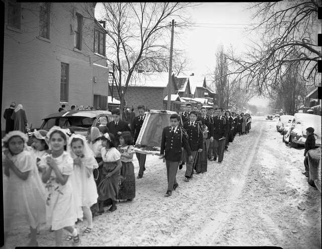 Procession in honor of the Virgin Mary, Our Lady of Guadalupe Church, St. Paul