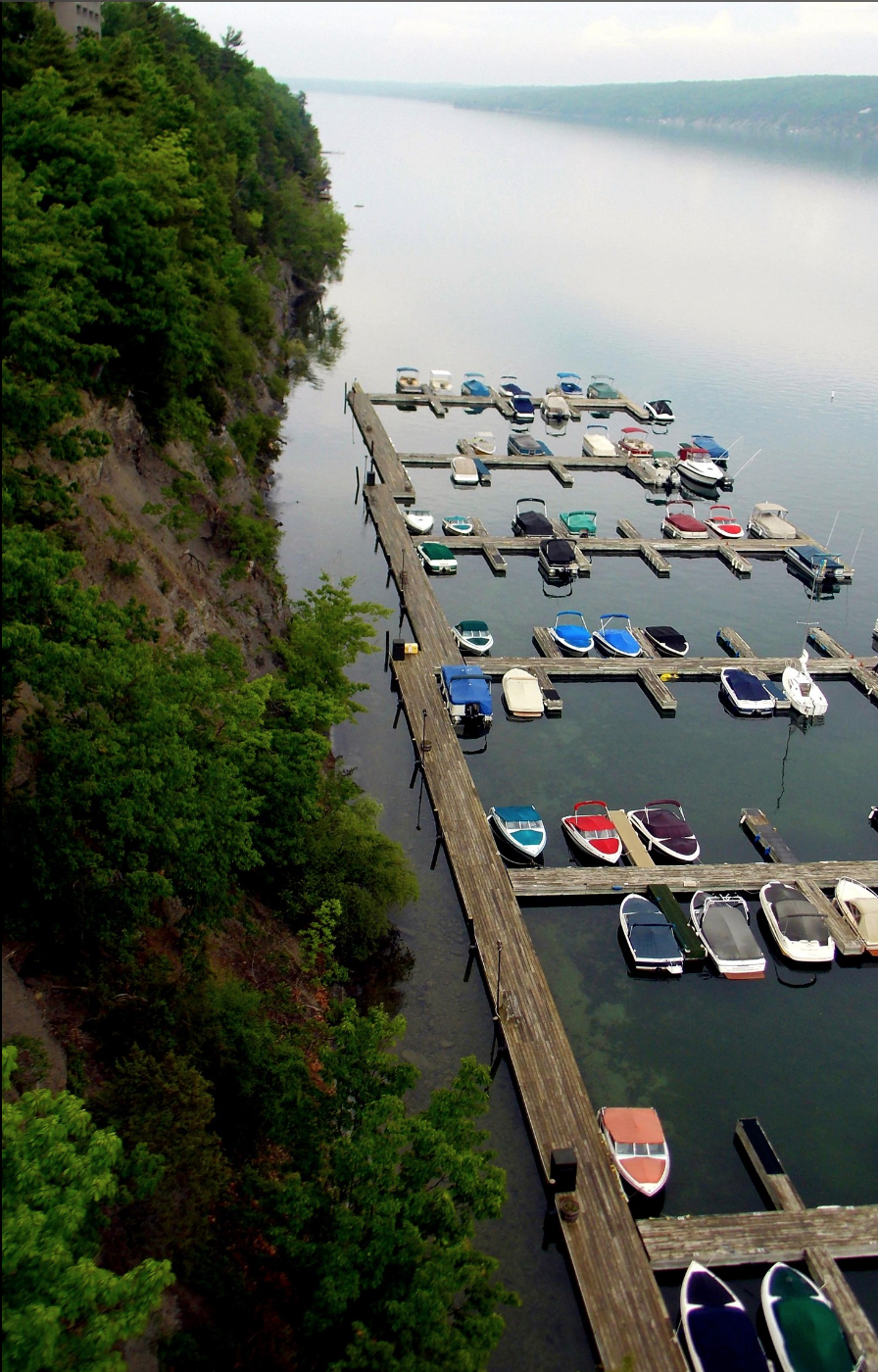 The view of the marina from the cliff