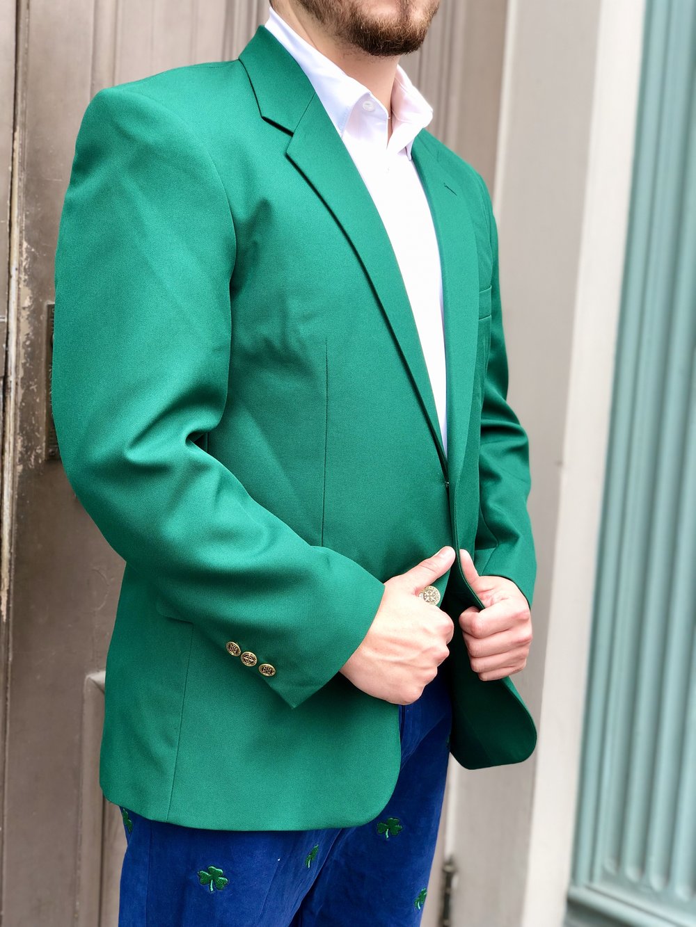 Vintage lightweight blazer in kelly green