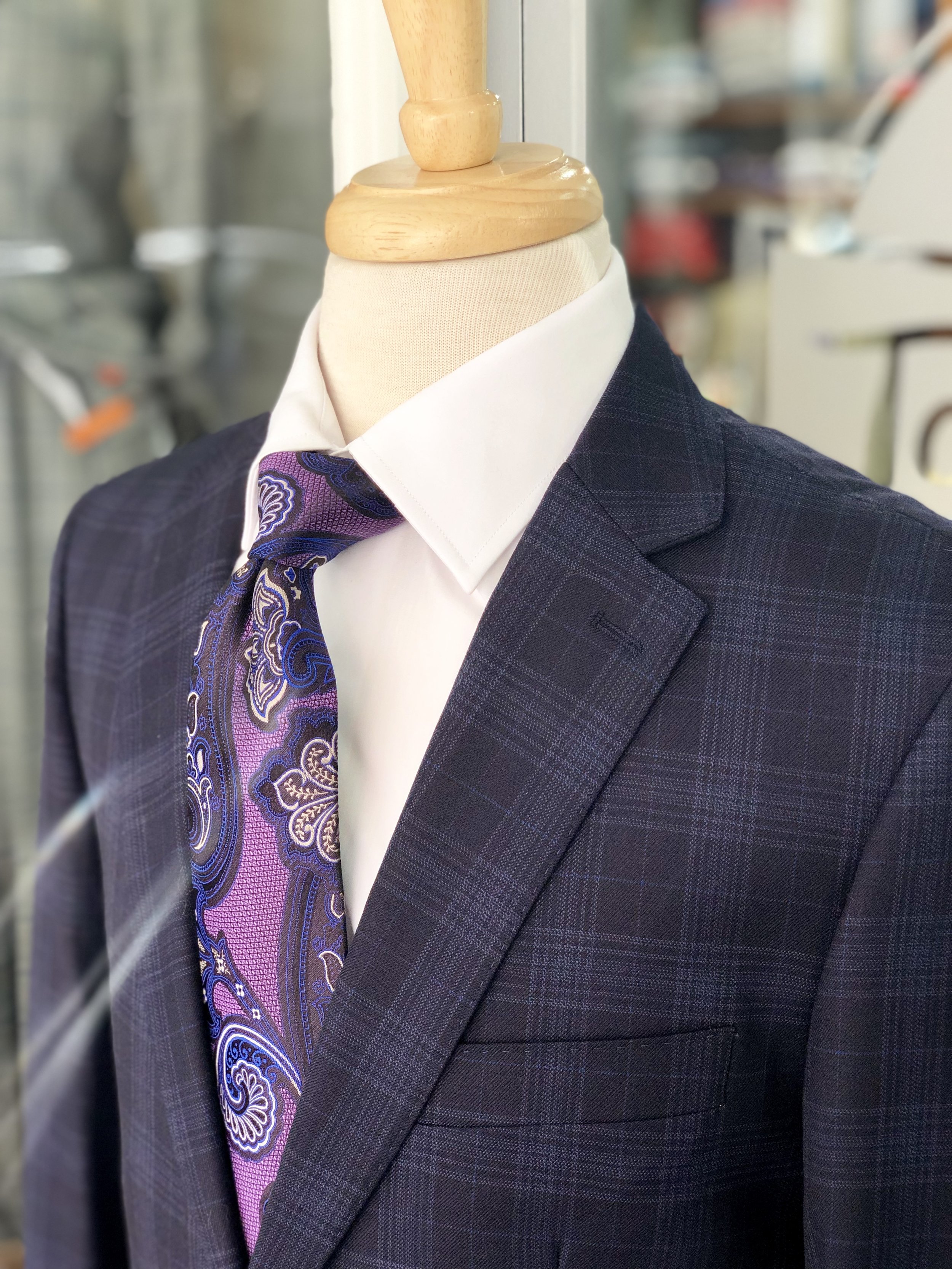 Joseph's Clothier — Mantoni Blue Plaid Suit