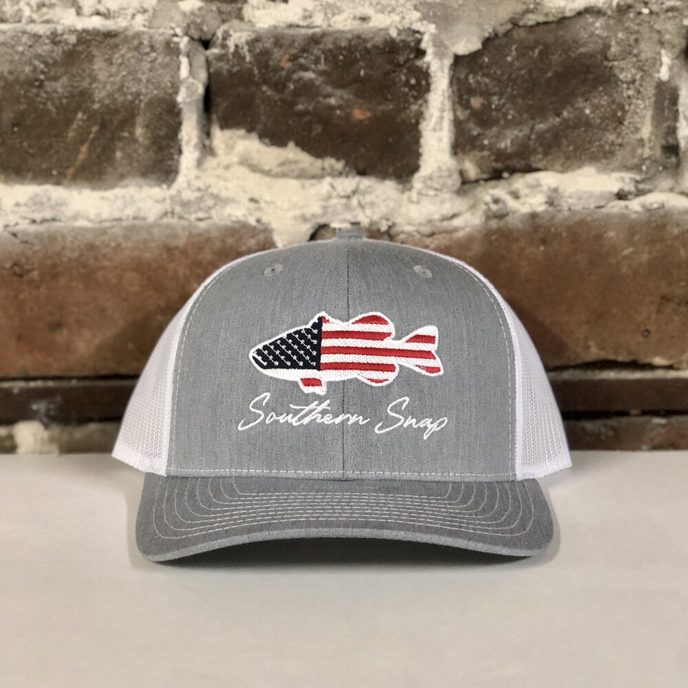 Joseph's Clothier — USA Flag Largemouth Bass Trucker Hat ( 4 Hat Colors )