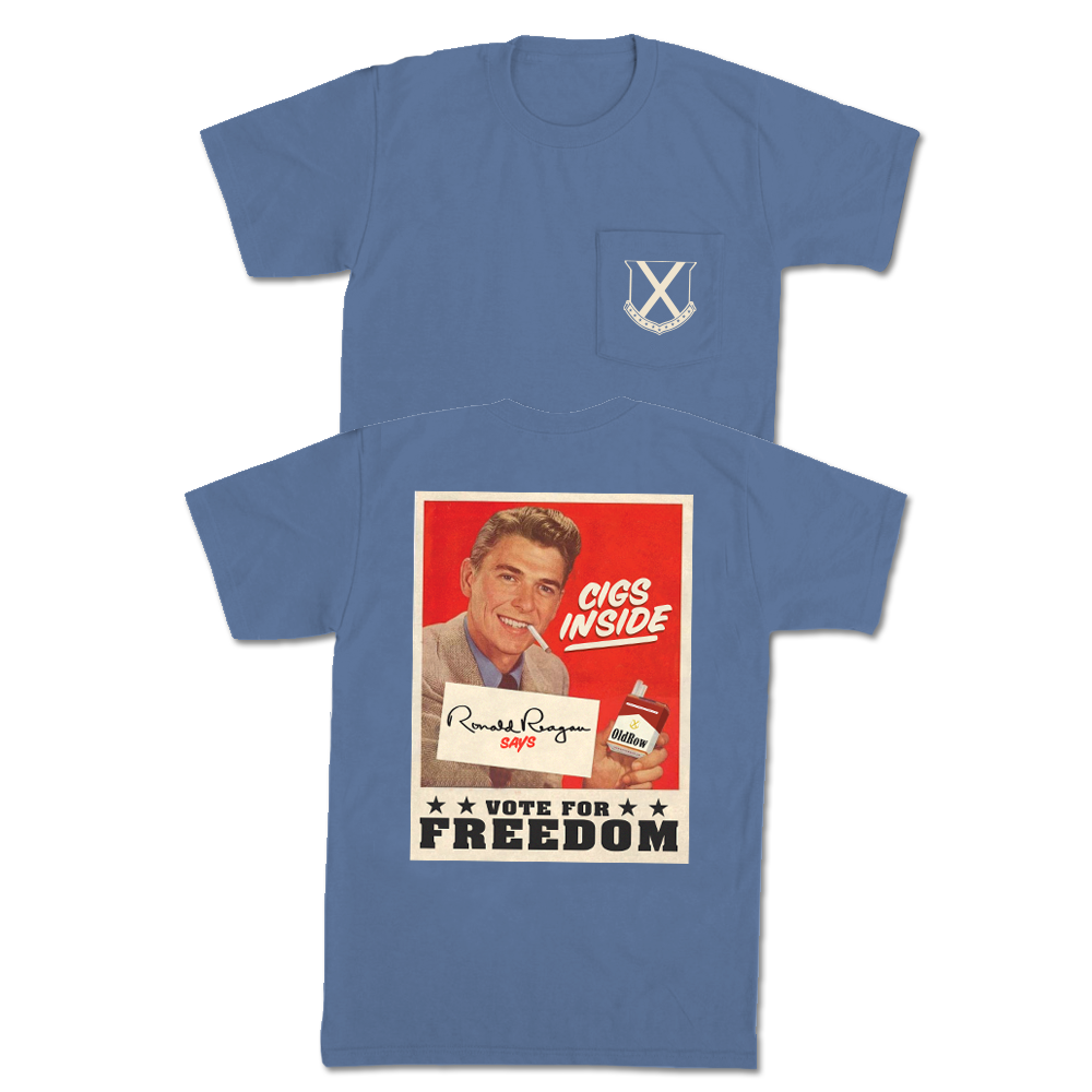 Old Row Cigs Inside Reagan T-Shirt Blue