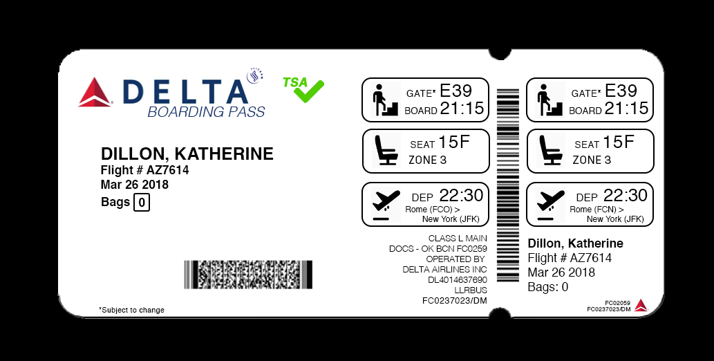 Redesigned boarding pass.