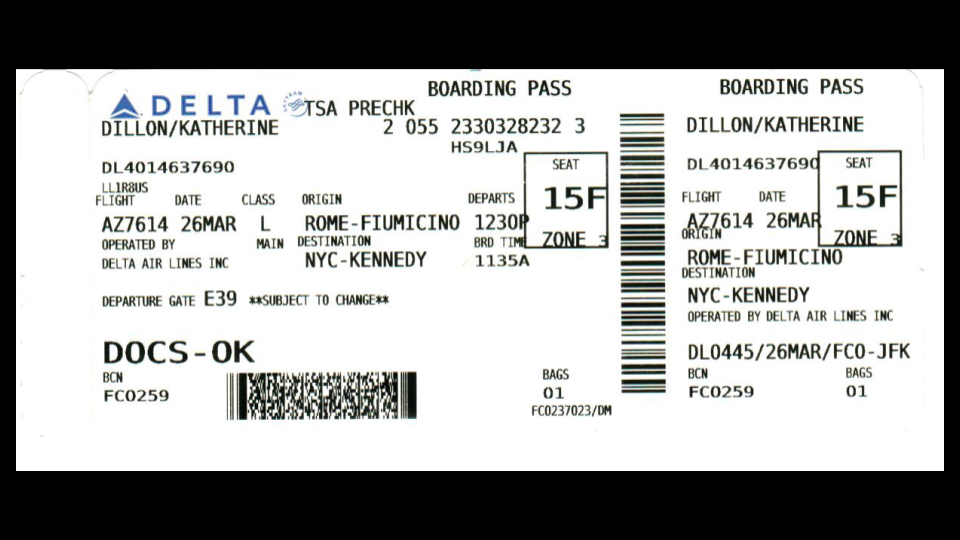 Original Boarding Pass.
