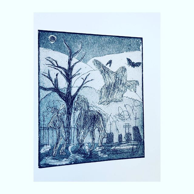 &lsquo;Mario and his horse&rsquo; #woolwichcontemporaryprintfair #woolwichcontemporaryprintfairdemo #woolwichprintfair #2019 #november #london #woolwicharsenal #angelapaolarossi #printmaking today #Picinisco #italian #folktale #iciacca #etching #acqu