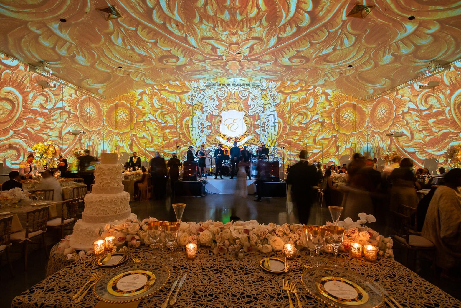 Golden Reception with Monogram