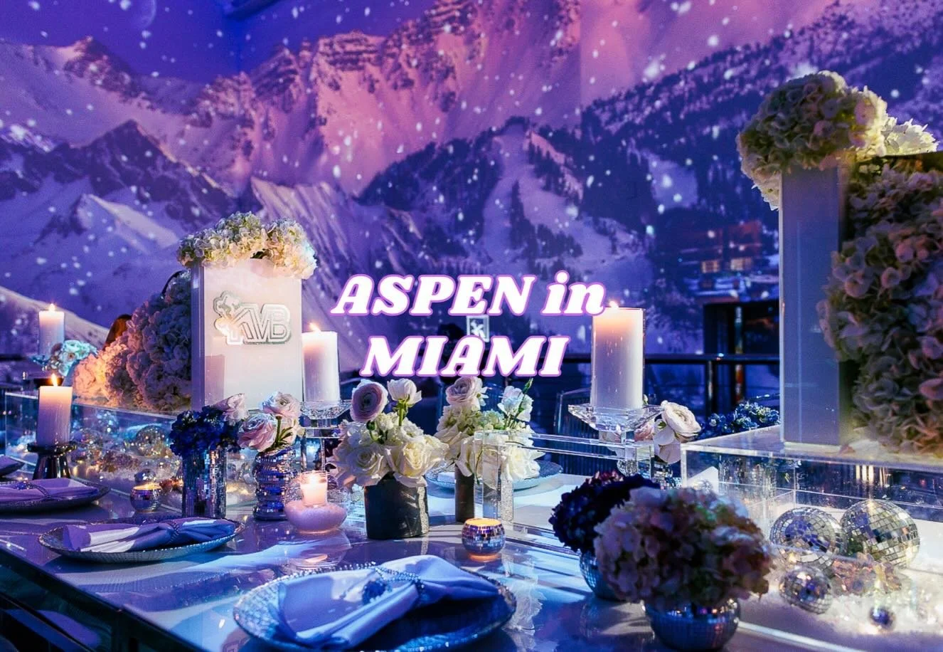 Snow falling inside The Temple House during immersive Bat Mitzvah event in Miami