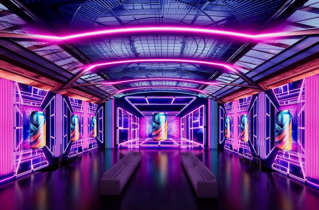 immersive brand activation event with 360 projection mapping environment