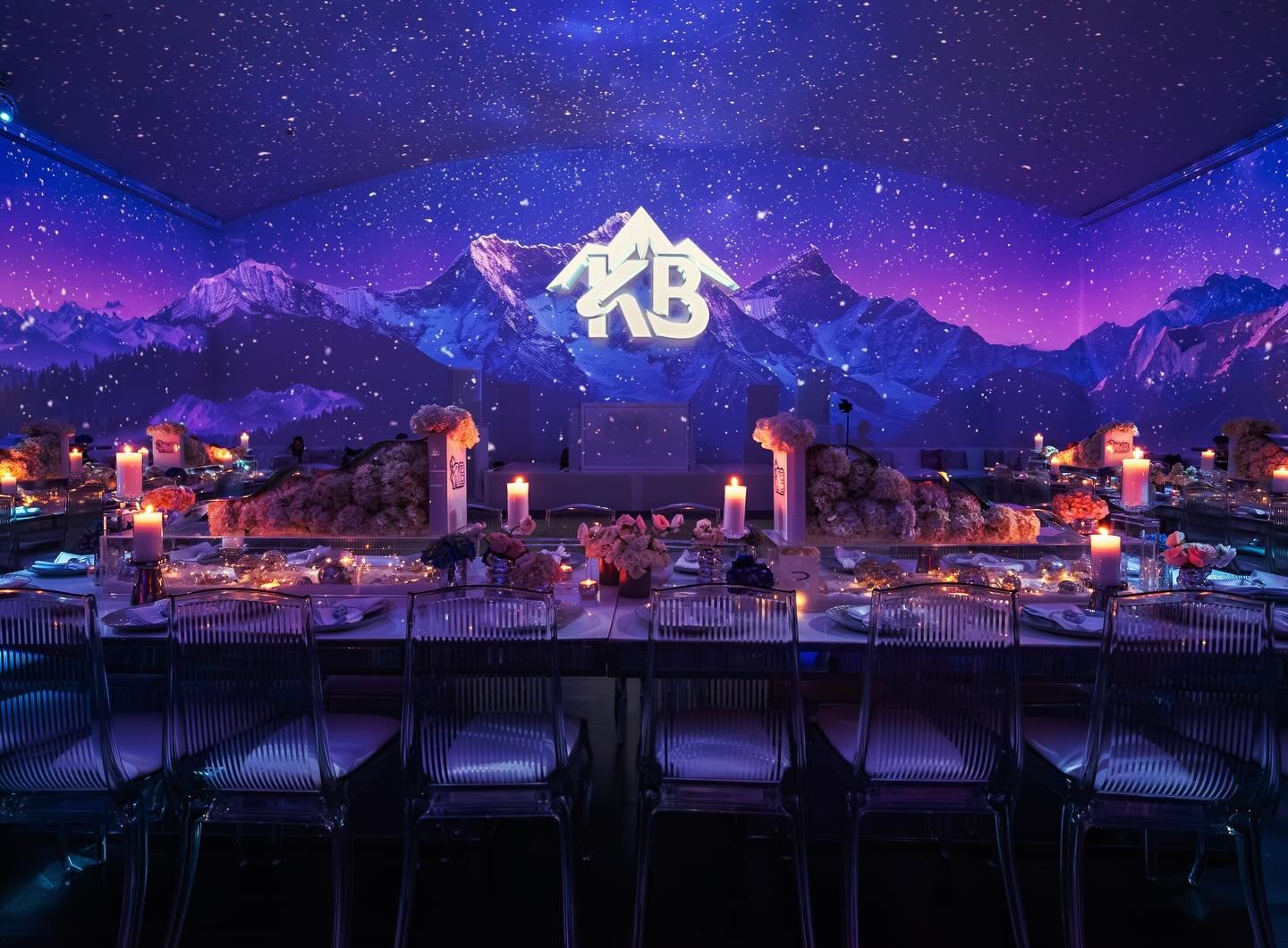 Private Miami event venue transformed into an Aspen winter environment