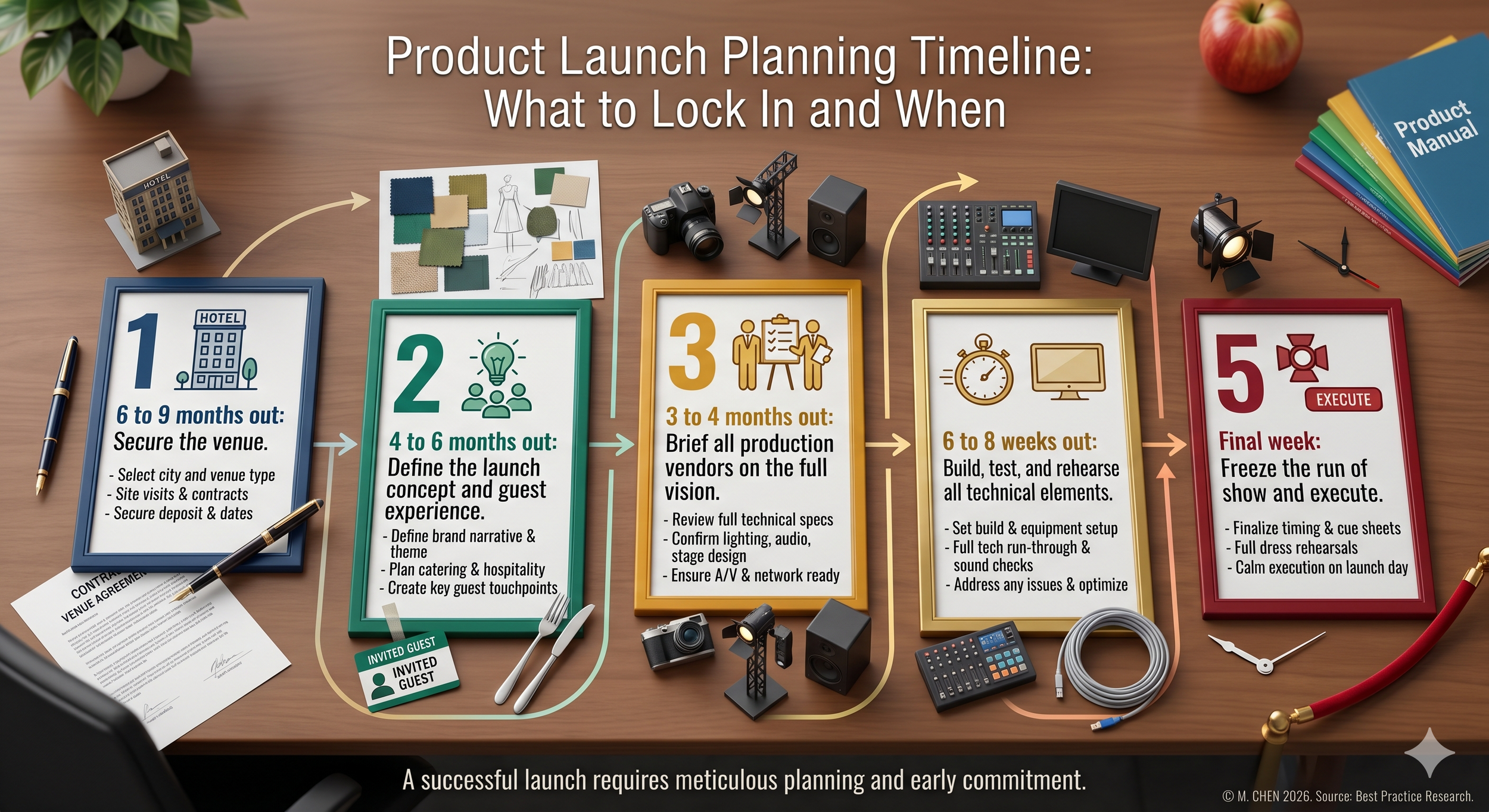 the temple house product launch planning timeline Miami venue checklist