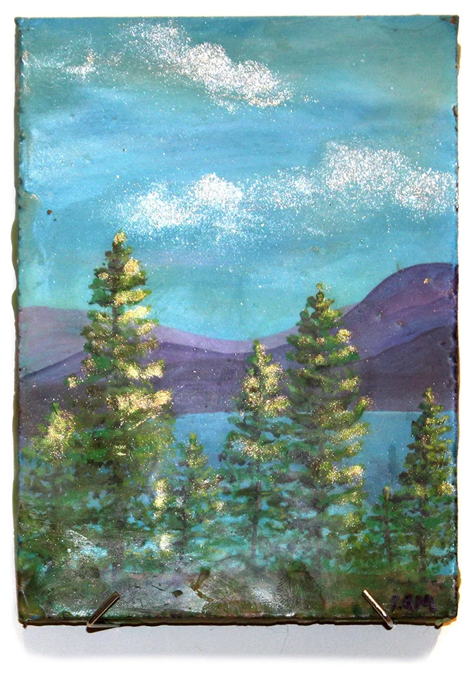 Encaustic Painting on Wood - Student #26