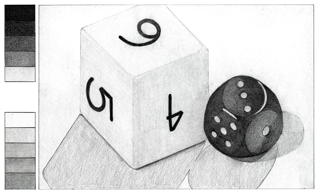 Black and White Object Value Scale Drawing - Student #5