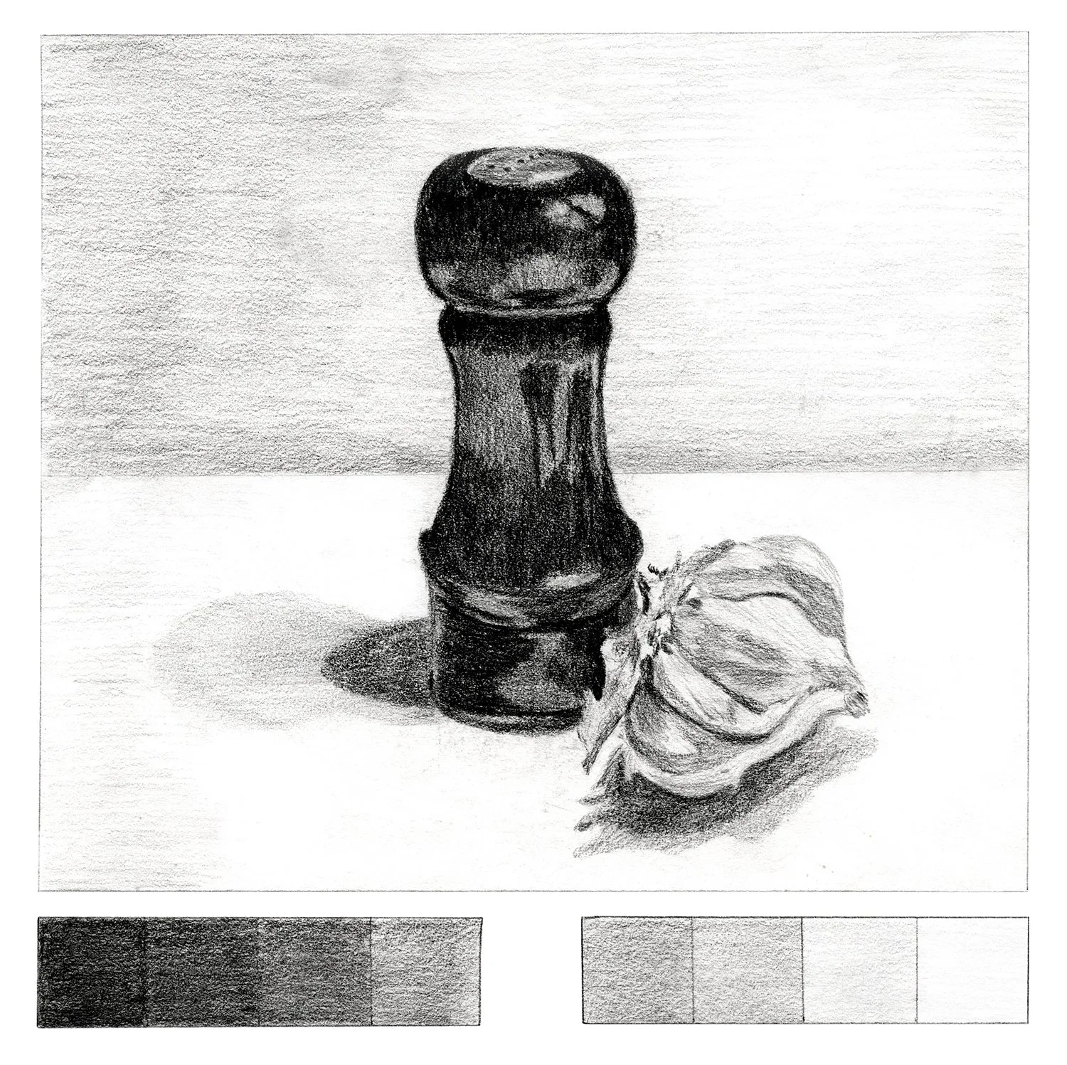 Black and White Object Value Scale Drawing - Student #46 )