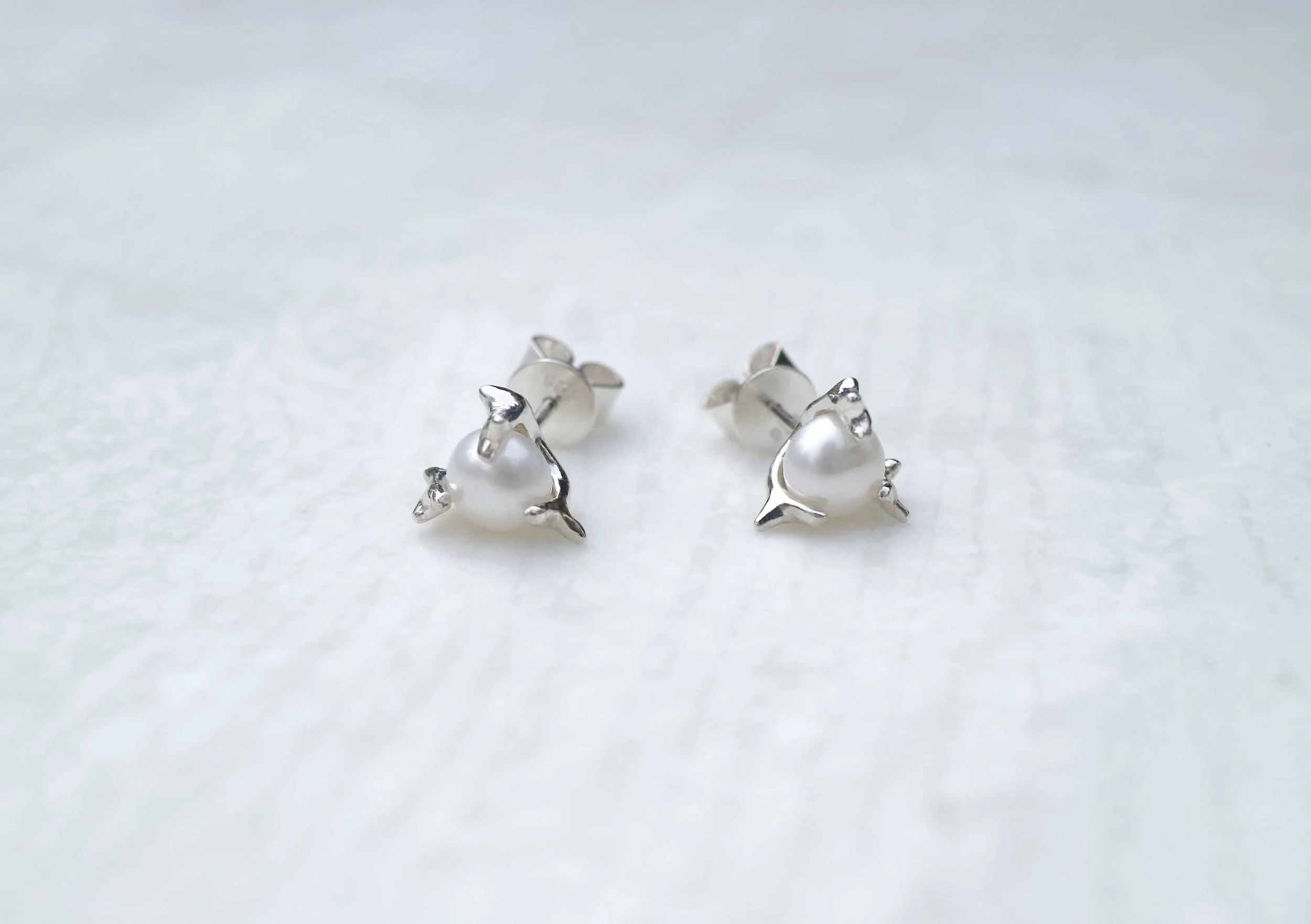 Pearl stud earrings