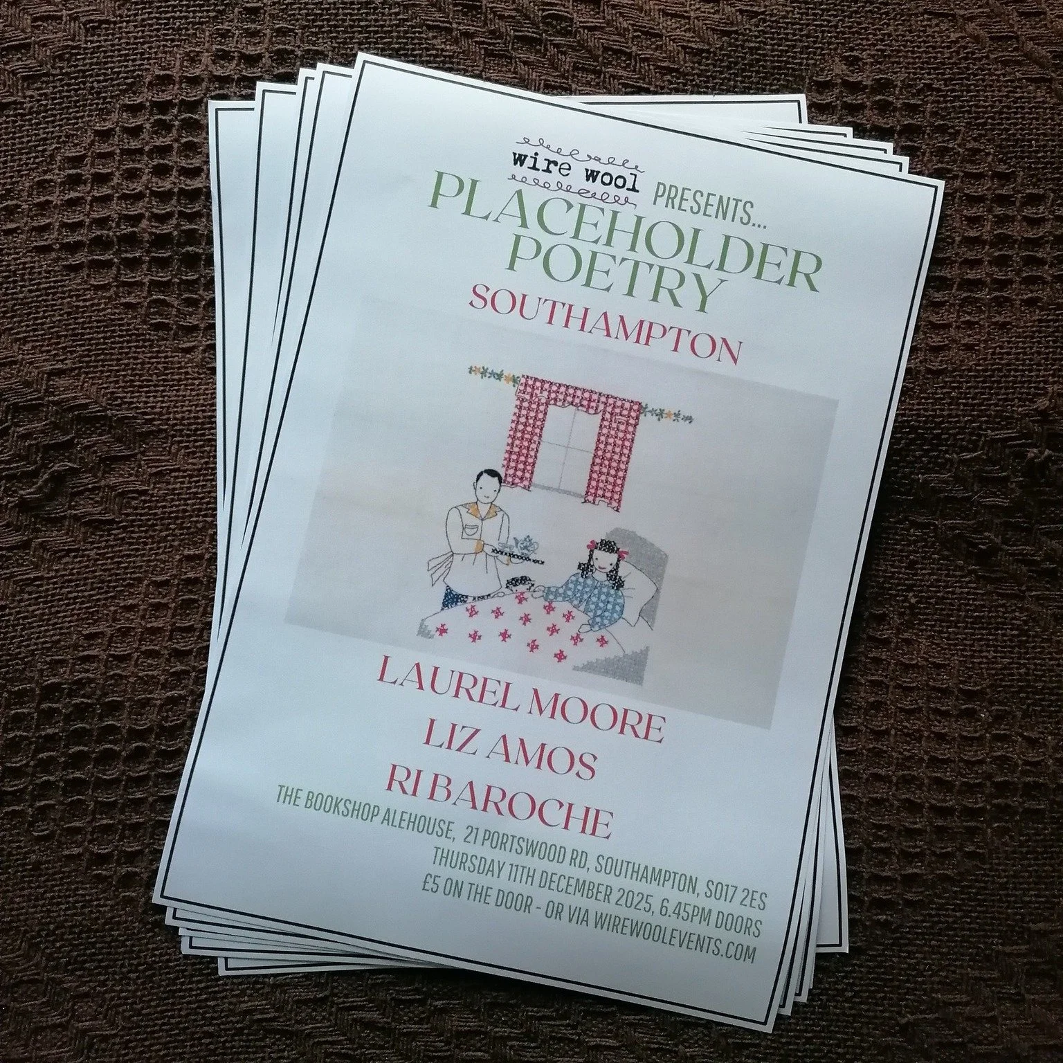 🤩Just a month to go until Placeholder Poetry #7 with @laurel_w_moore, @liz.amos_writes and @ribaroche  folks!!

🧼🫧As always, this show is a toiletries donation point - any functional or fancy items you can bring along will be distributed to those 