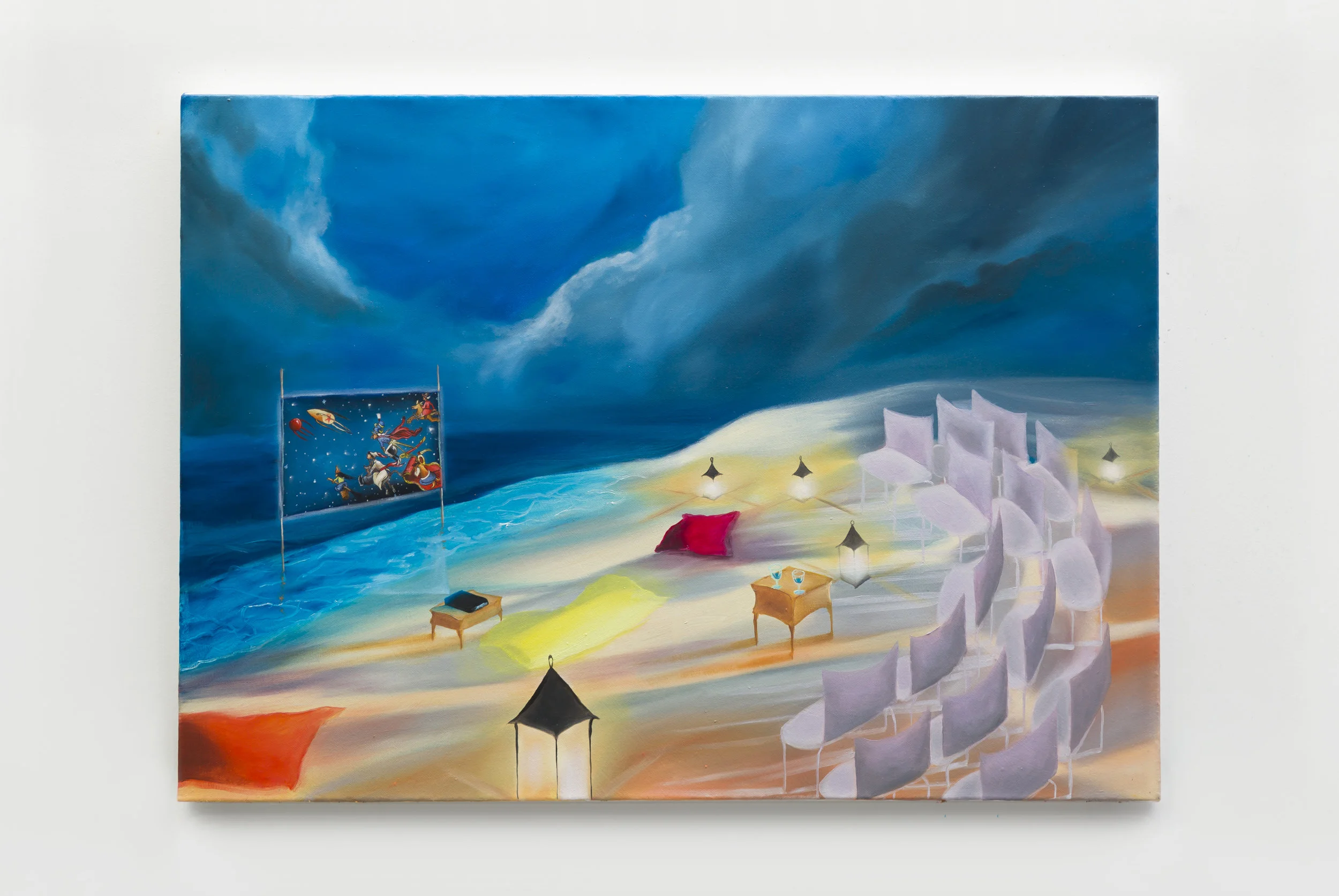 Catch Them If You Can - Island Early Evening Cinema - Разве за ними угонишься - Oil on canvas - 70x50cm - 2016.jpg