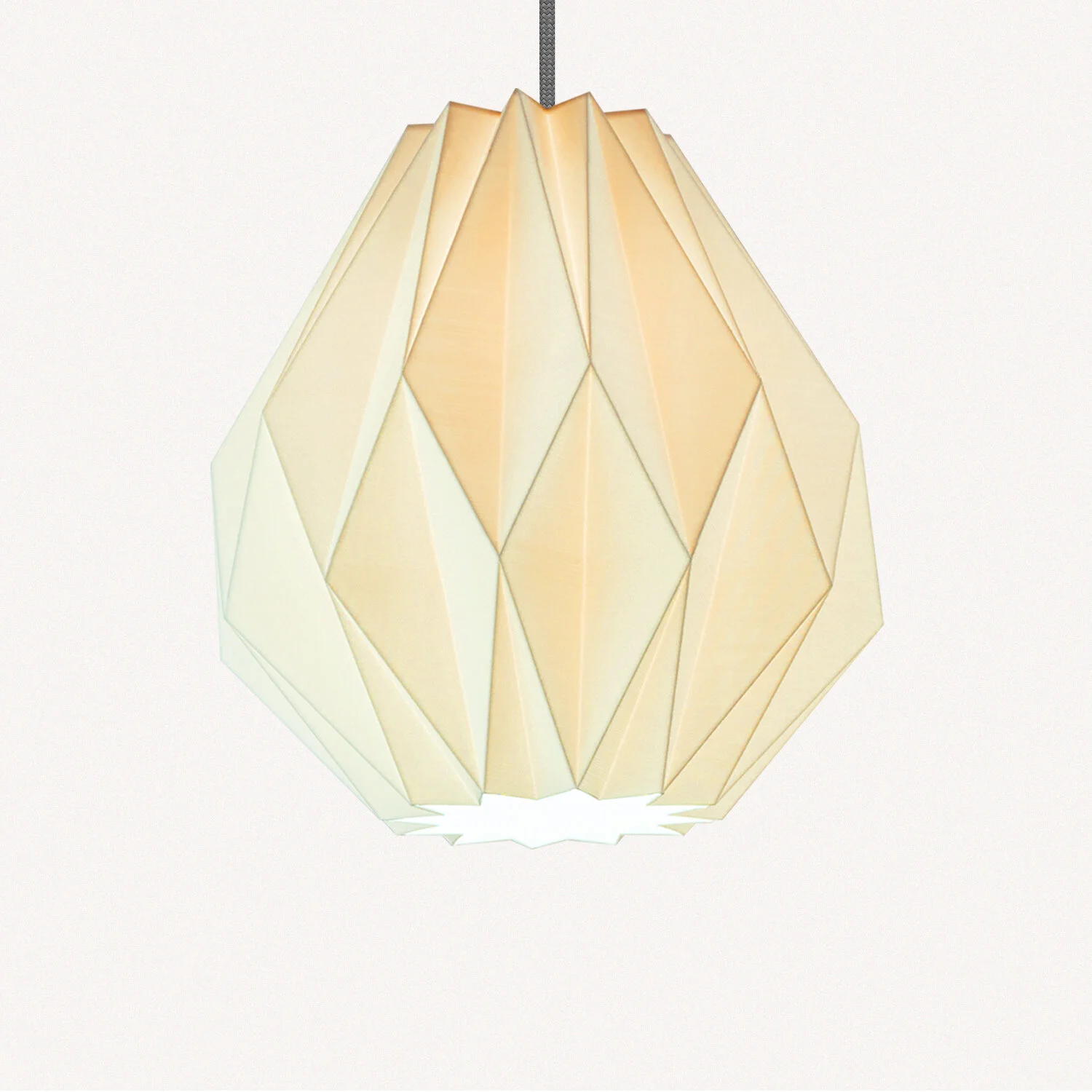 white origami lampshade