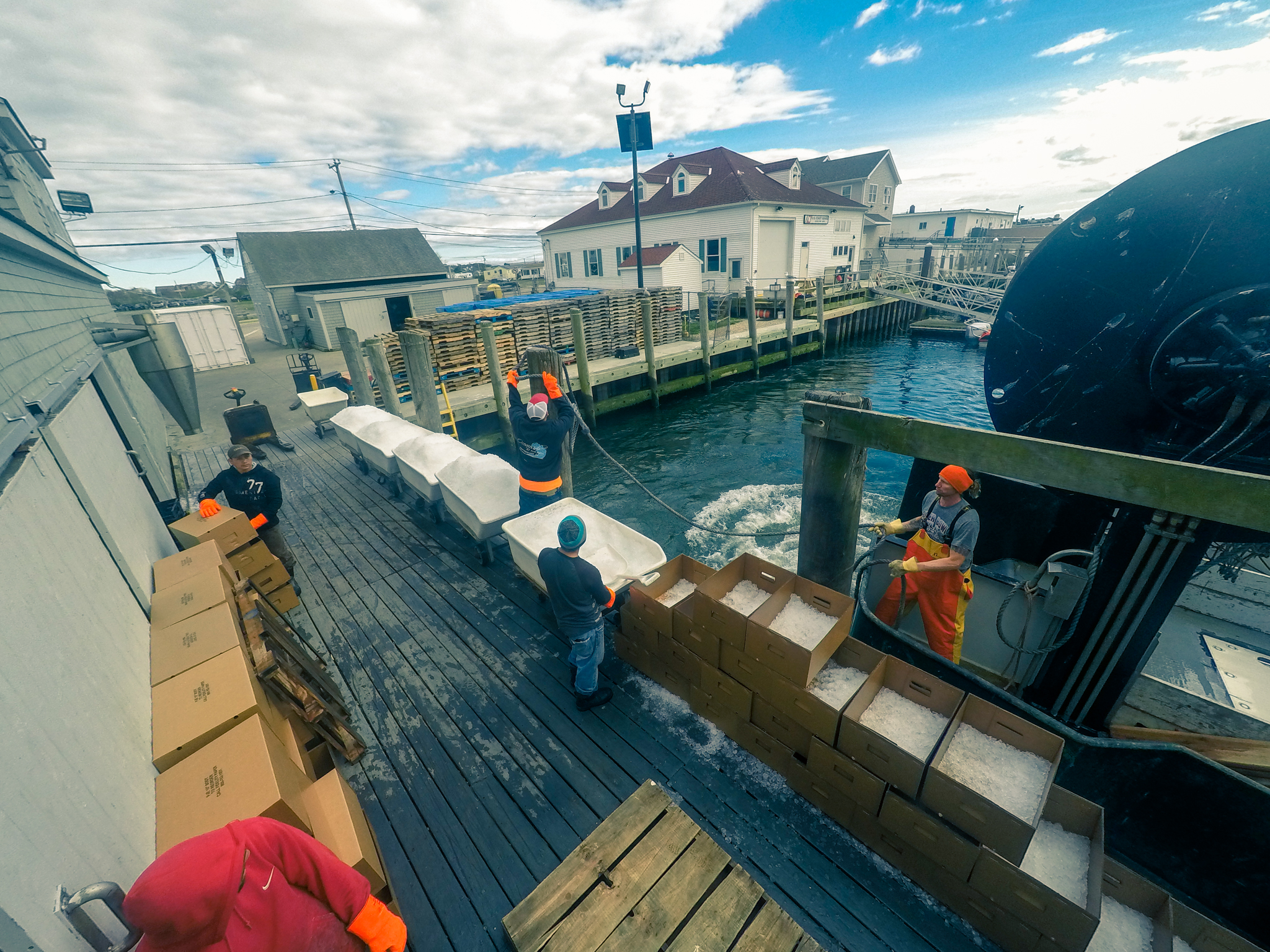 The F/V Rayda Cheramie tying up to unload.