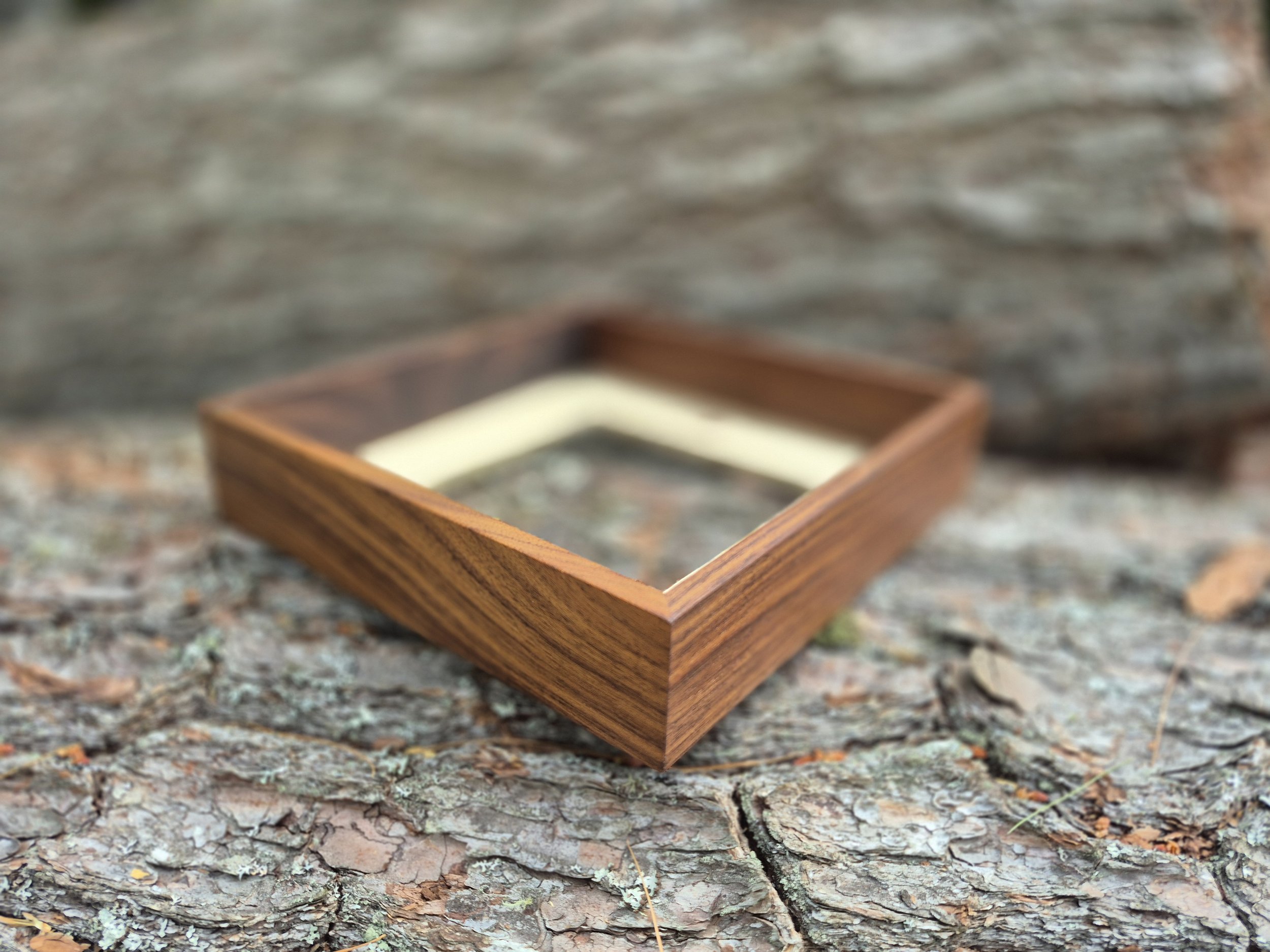 8x8 Floater Frame, Walnut w/ Beeswax Cream