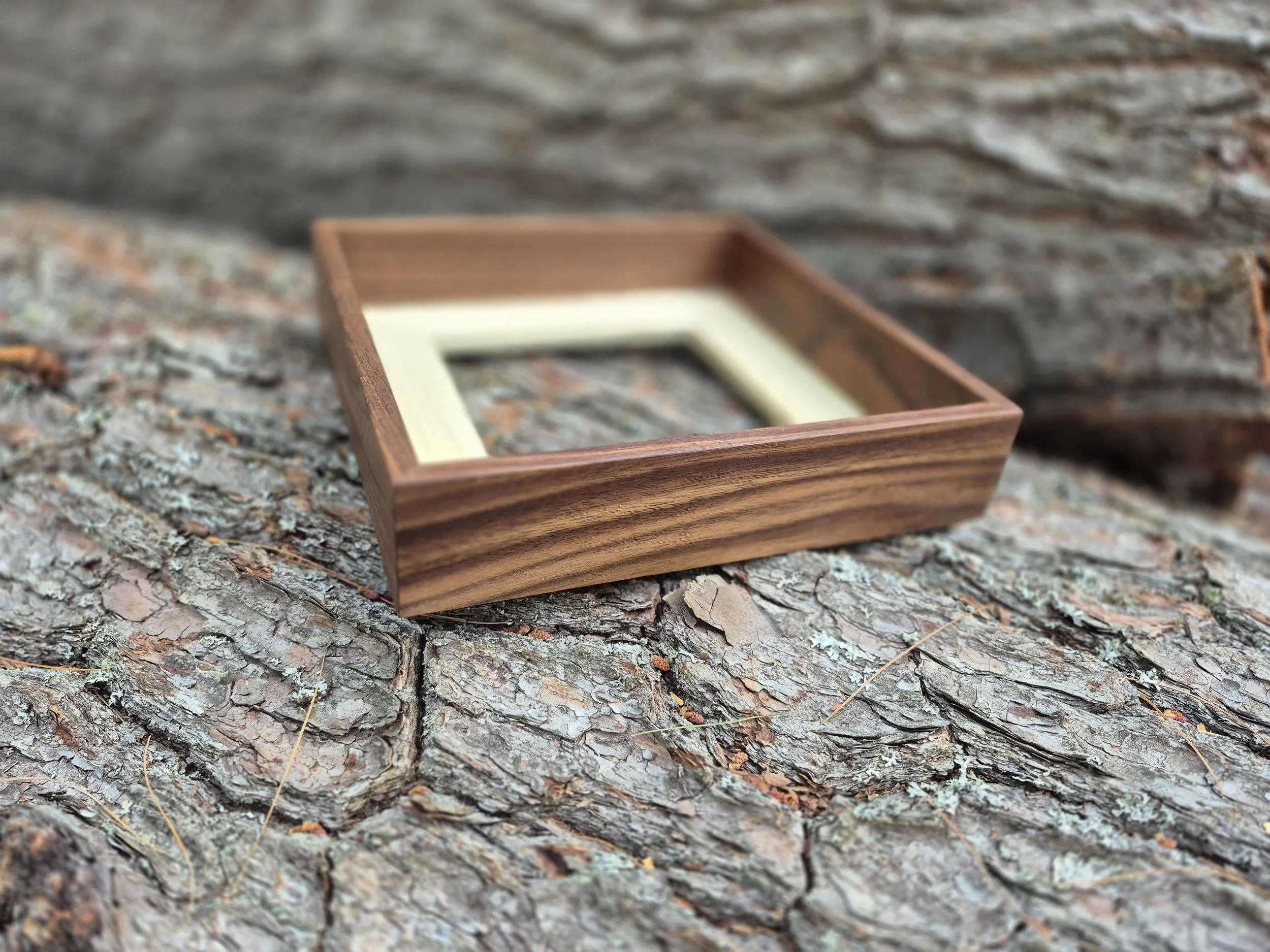 8x8 Floater Frame, Walnut w/ Beeswax Cream