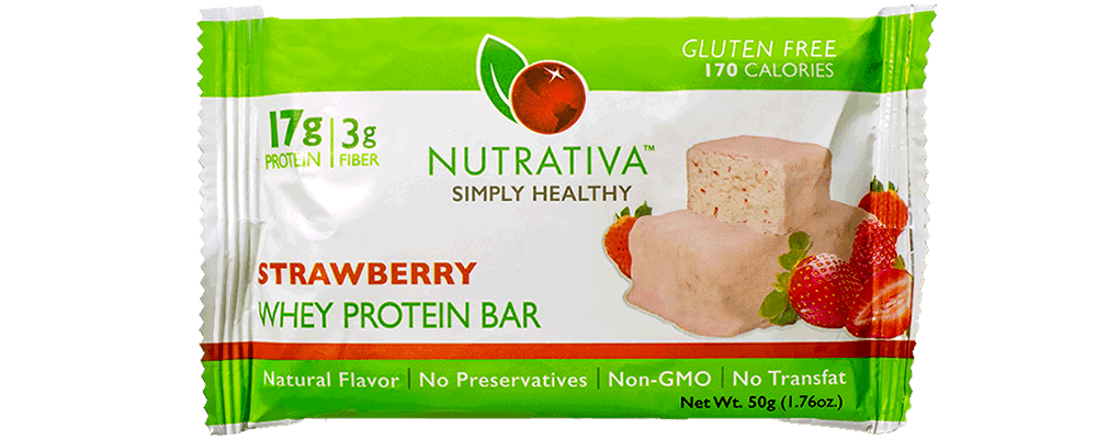 Nutrativa Strawberry Whey Protein Bar