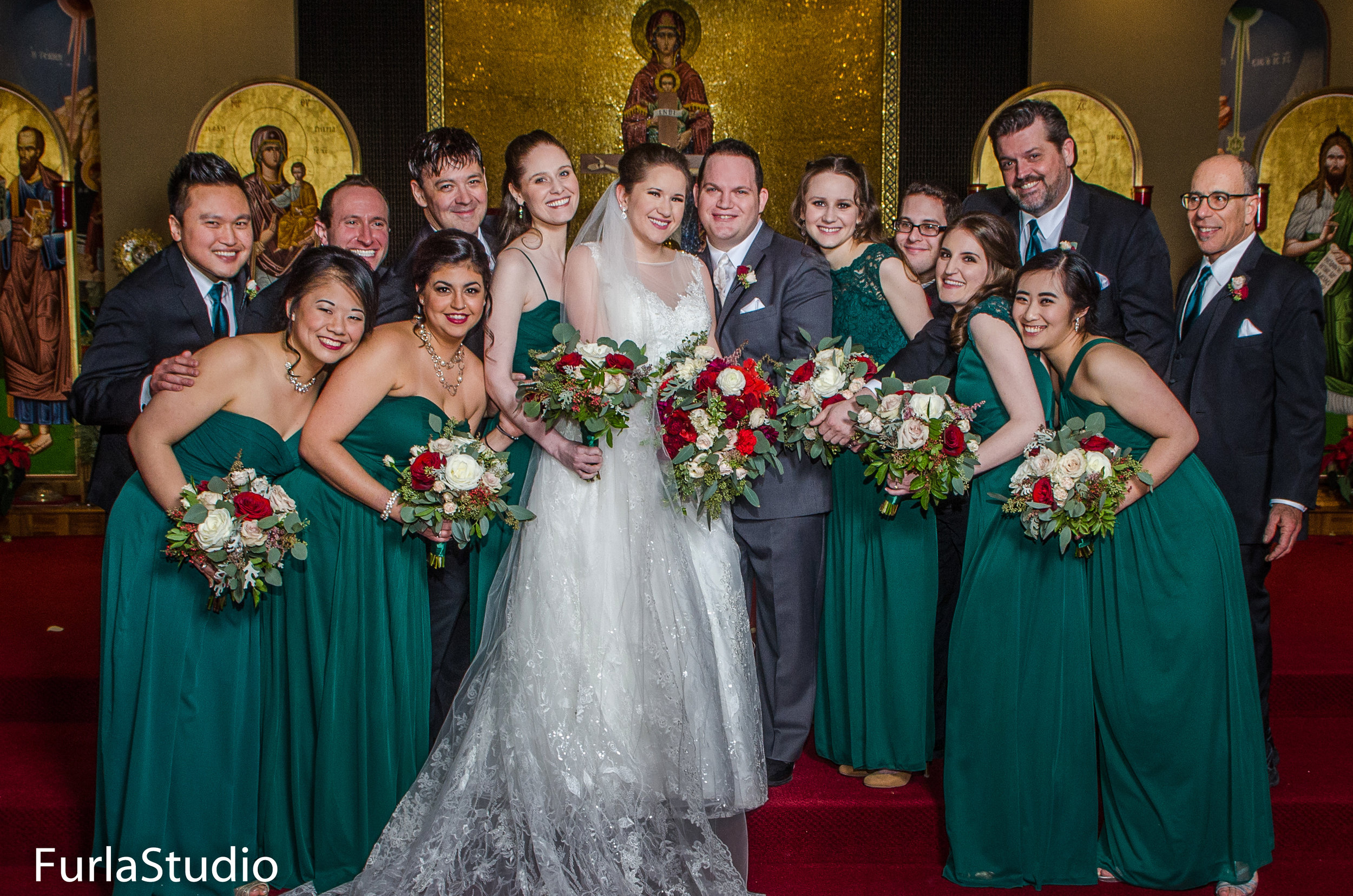 Emerald Green bridesmaids dresses for winter wedding in Chicago | Your Day by MK | Chicago Wedding Planner | MK Andersen