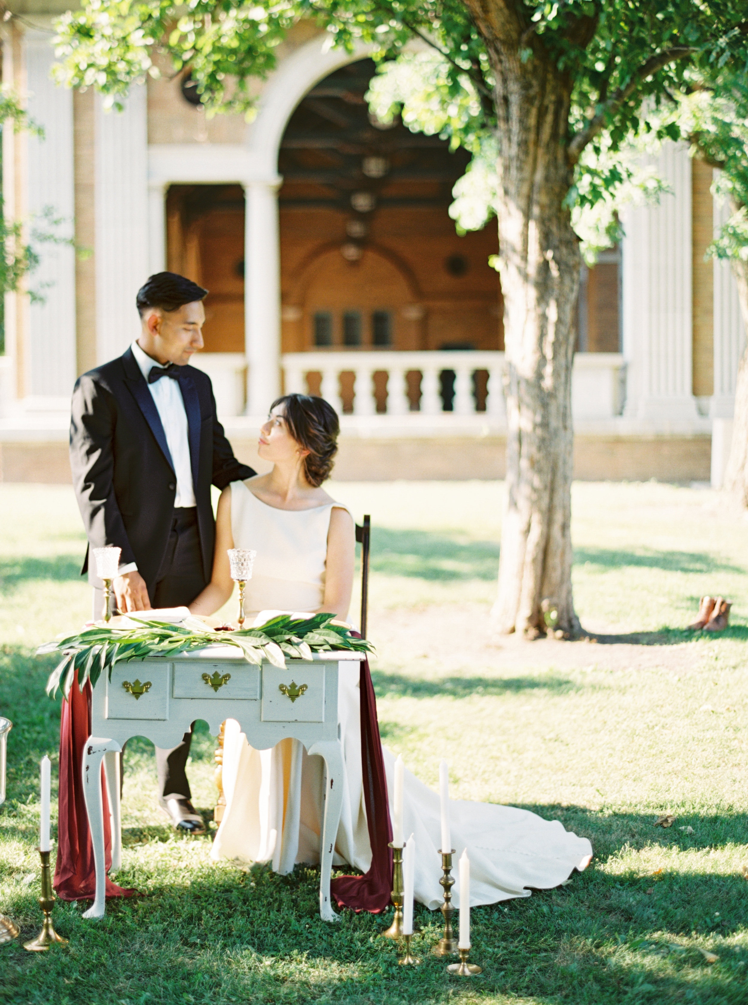 Vintage wedding rentals with candles