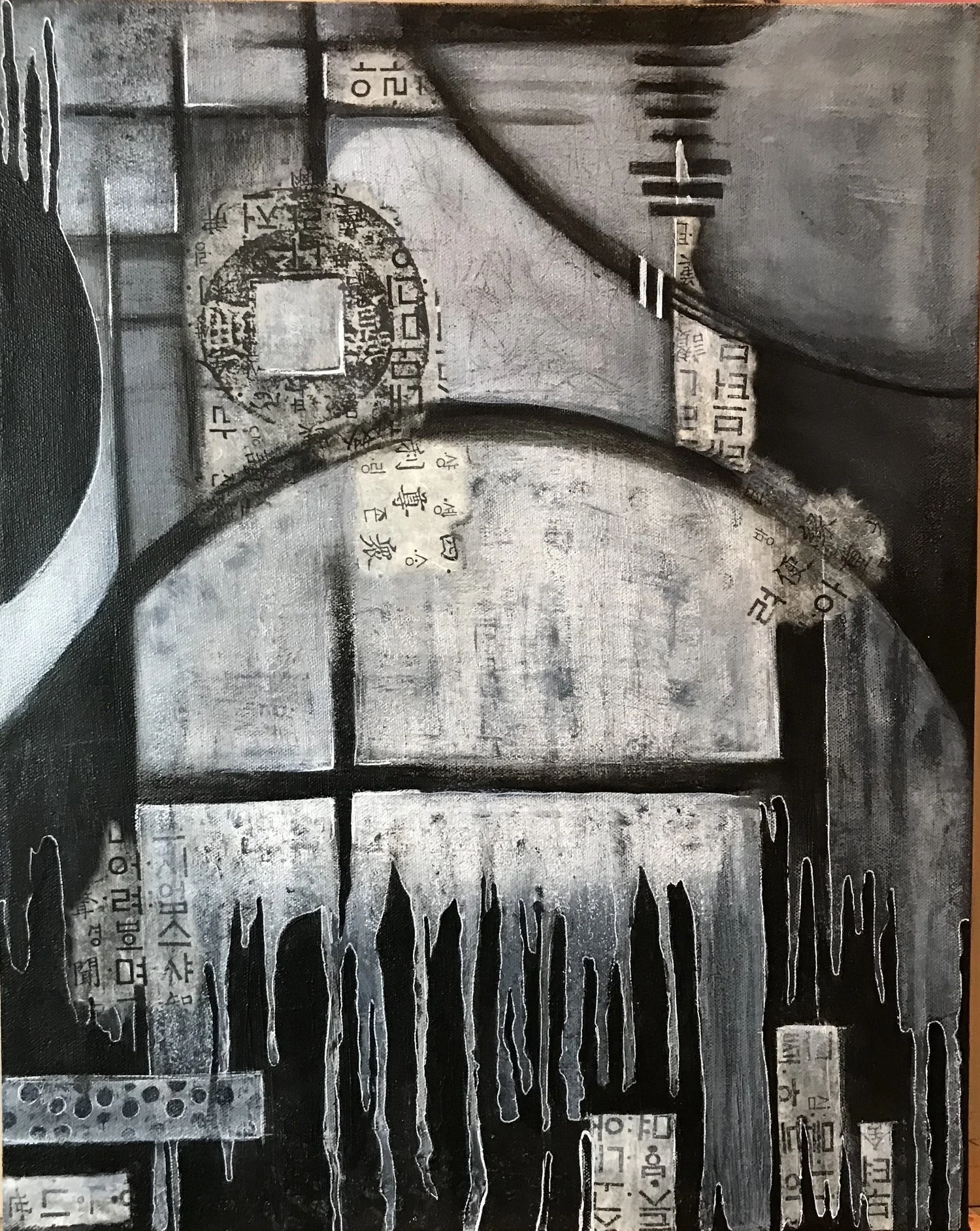 Gray Matters -16x20 Mixed Media Acrylic on Canvas