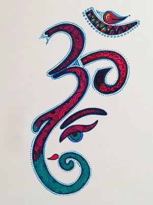 Ganesha - Pen and Ink 8x10 -SOLD 