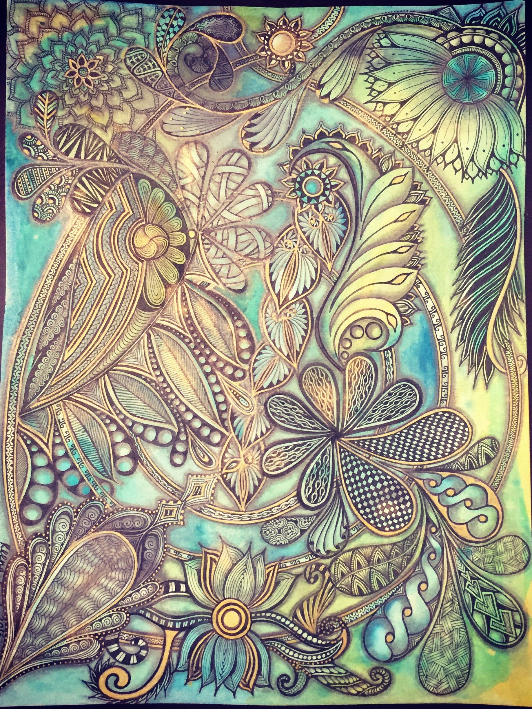 ZIA - Pen and Ink on Wood Cradle Board- SOLD