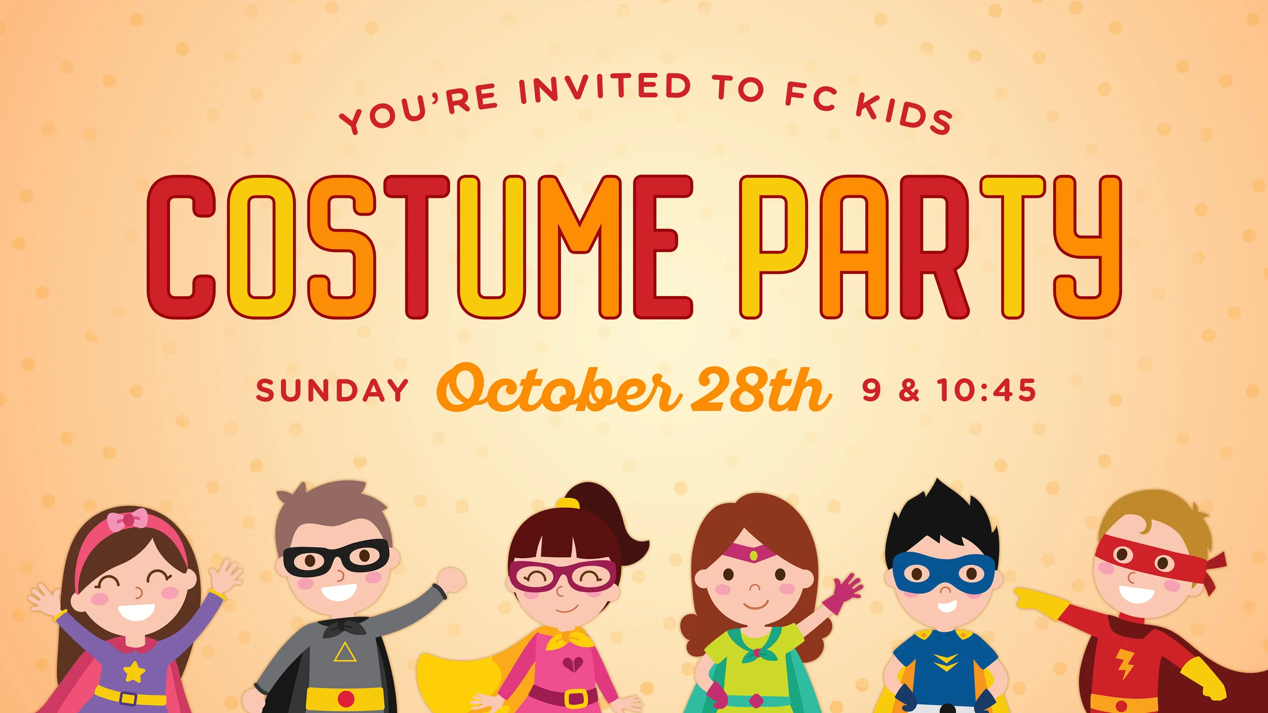 Foundations Church Kids Costume Party October 28