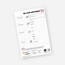 Bloc-note liste d’épicerie