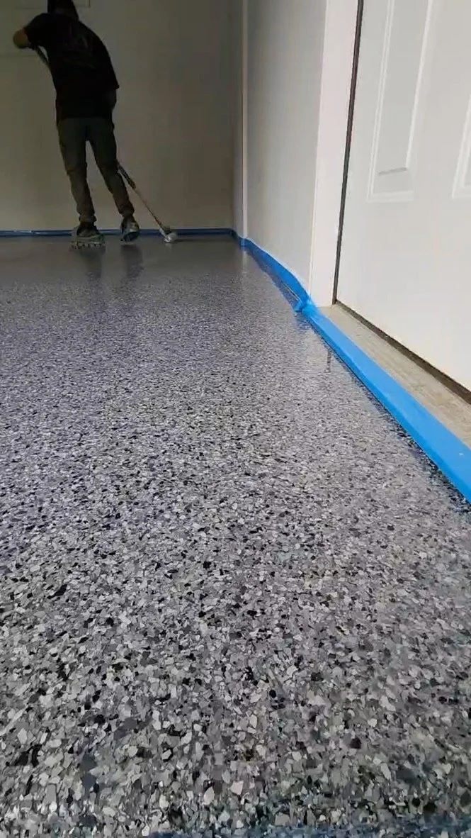 Black, white, and grey epoxy flakes in Stamford, CT