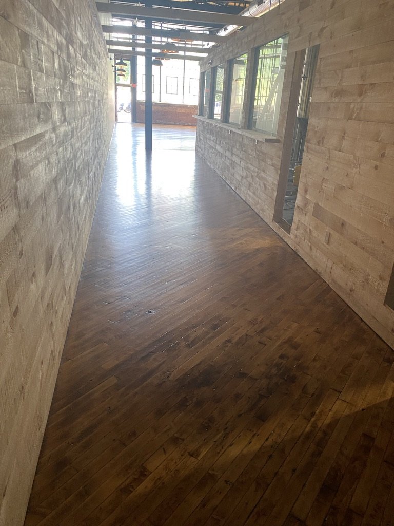The same corridor after refinishing, Norwalk, CT