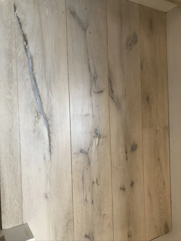 Wide plank character floor