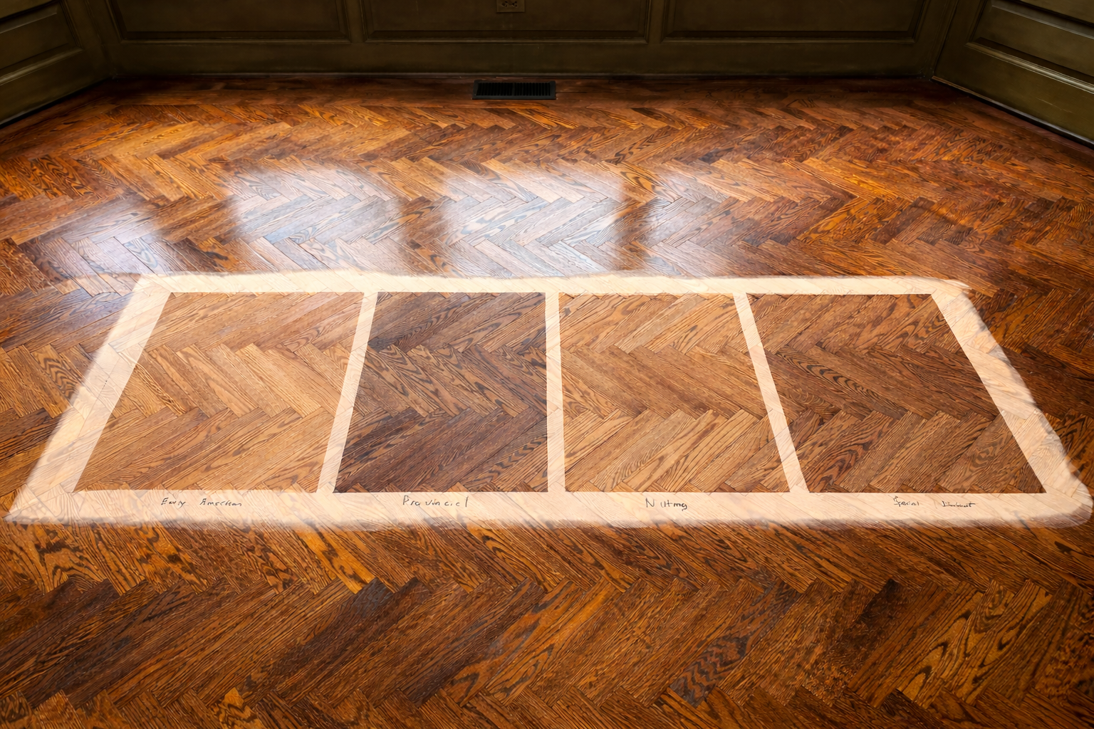 Hardwood floor staining