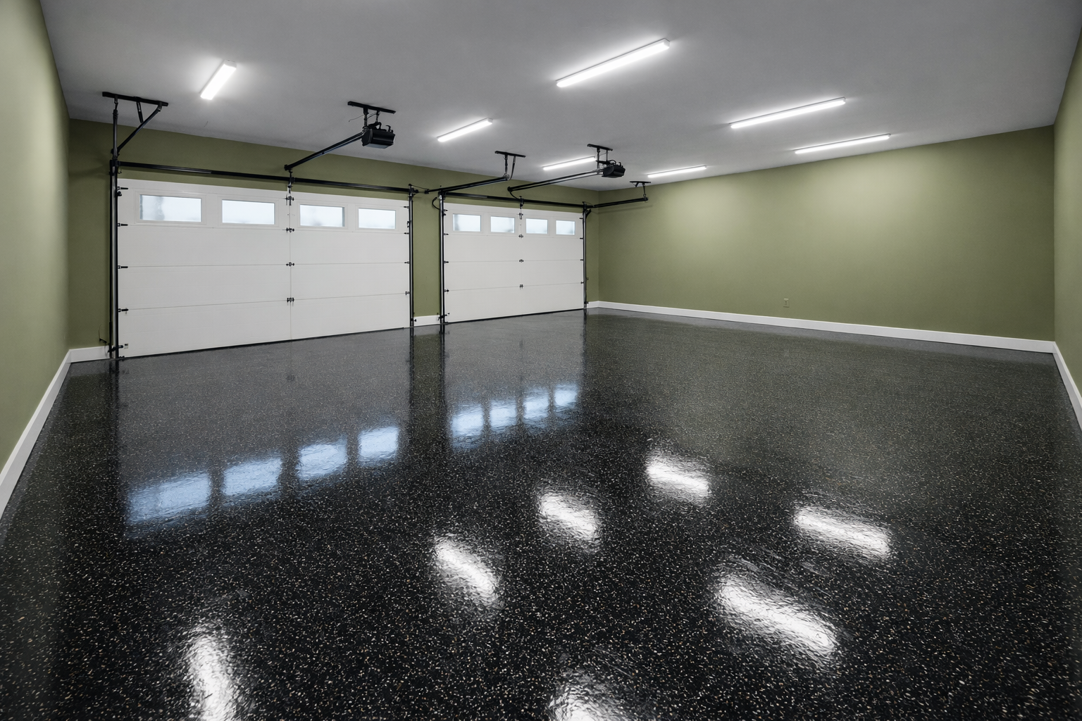 Epoxy floor garage in Darien CT