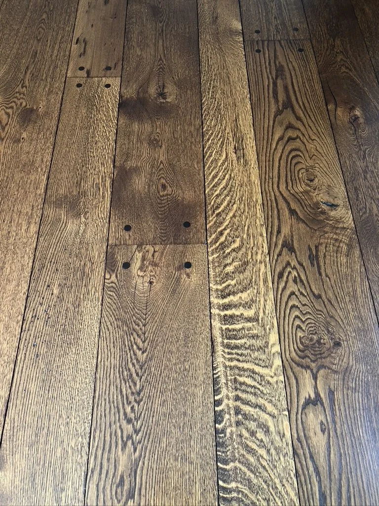 Dark stained wood floor