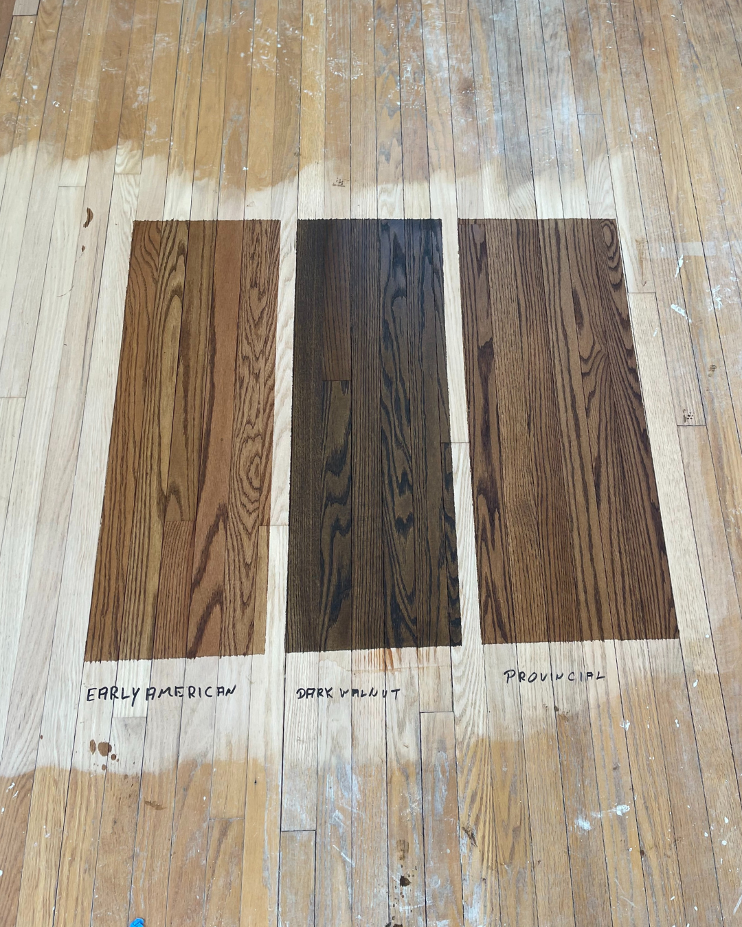 Hardwood floor staining process in Norwalk CT