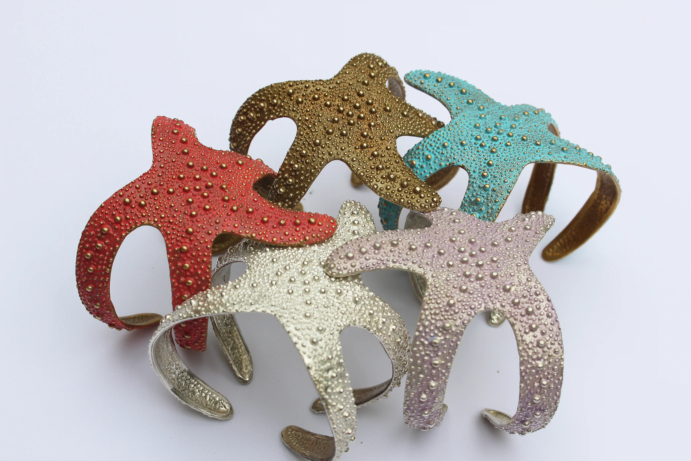 Brass and Pantina Colored Starfish Cuff