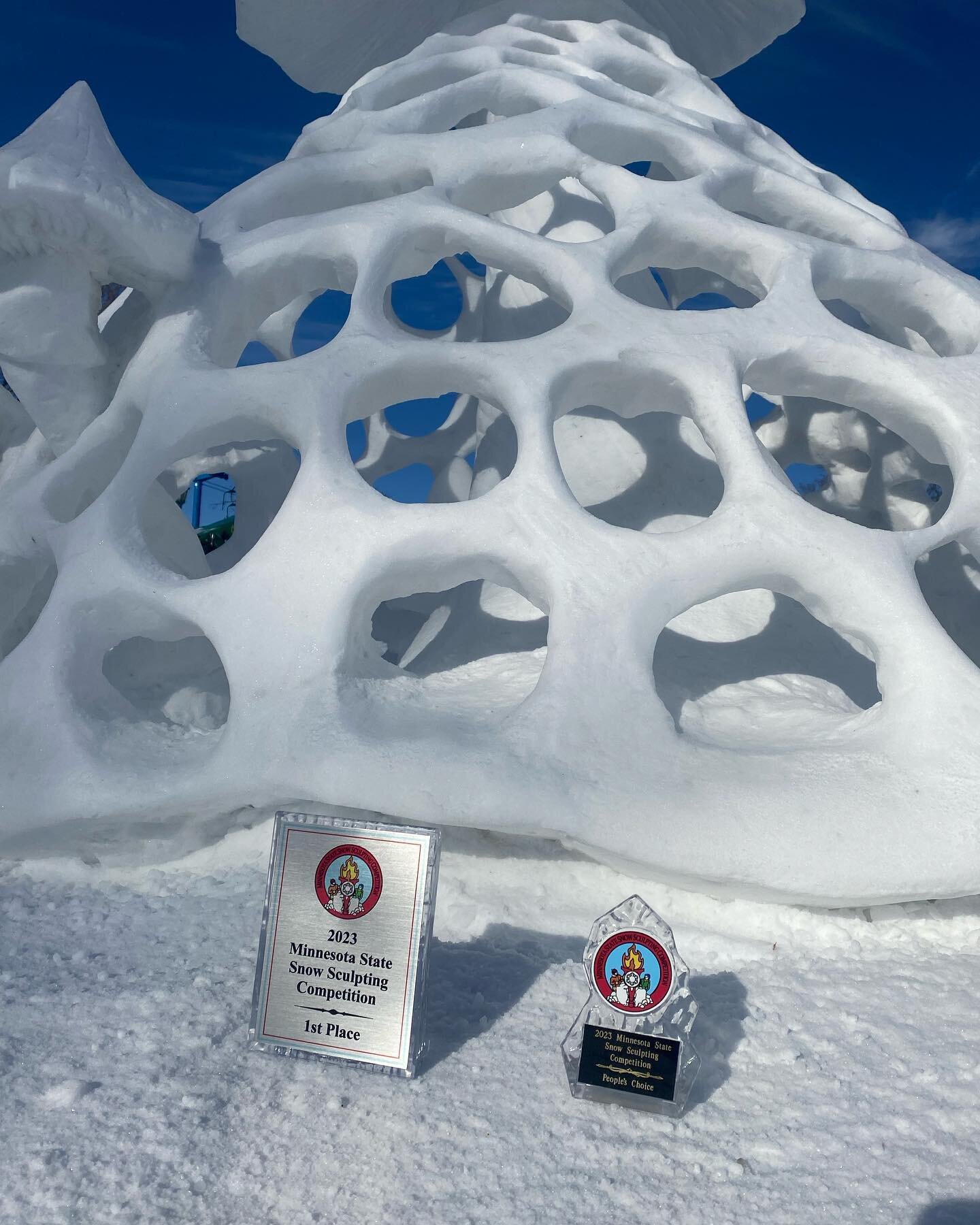 Woop! First Place and People&rsquo;s Choice!!

#houseofthune #minnesota #sculpture #snowsculpture #veilmushroom #firstplace #mushrooms #ecology #fungi #fungus