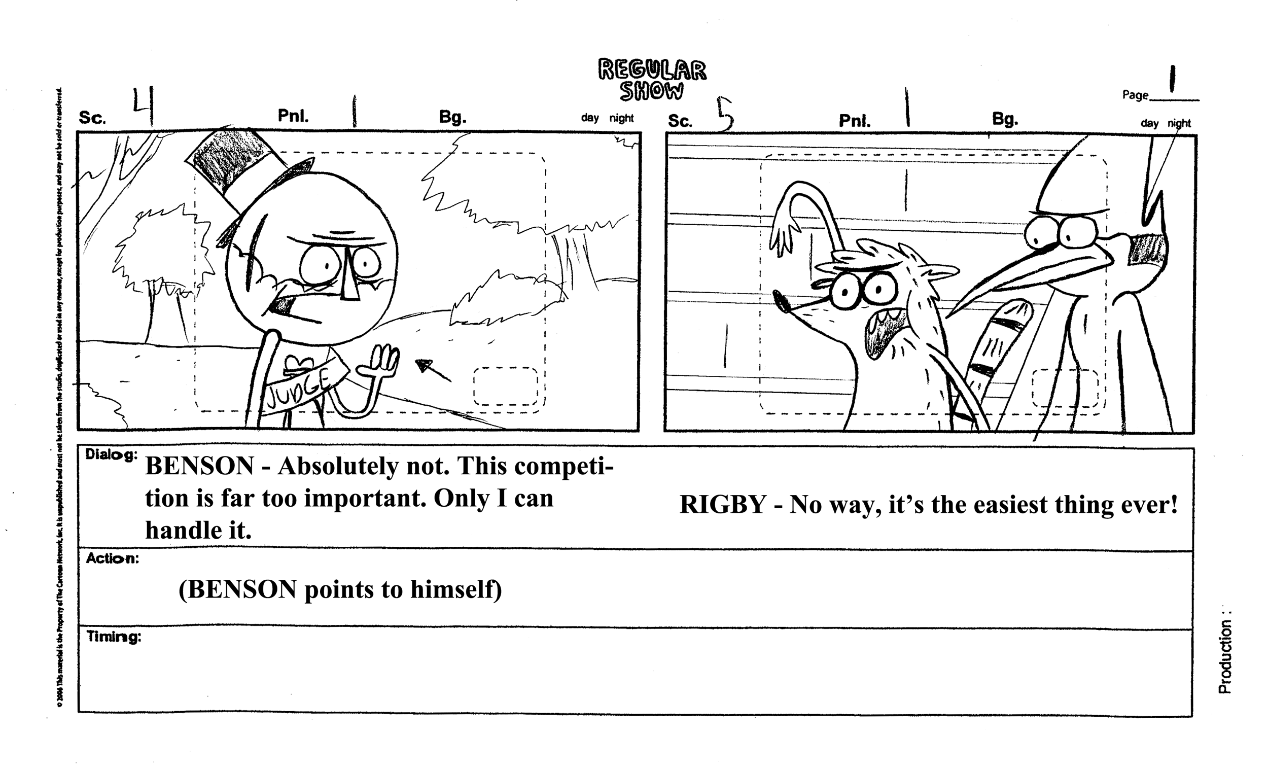 Regular Show storyboard game, Regular Show Games