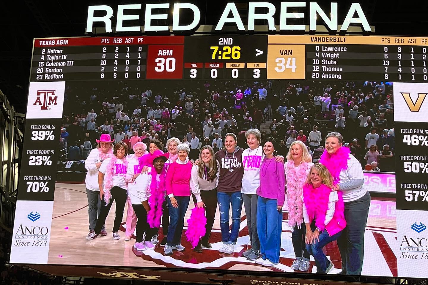 While neither of A&amp;M basketball teams made it to the SWEET 16, @pinkalliancebv thinks it is SWEET of them to recognize breast cancer survivors at their respective &ldquo;BTHO Breast Cancer&rdquo;games! Our local survivors LOVE celebrating survivo