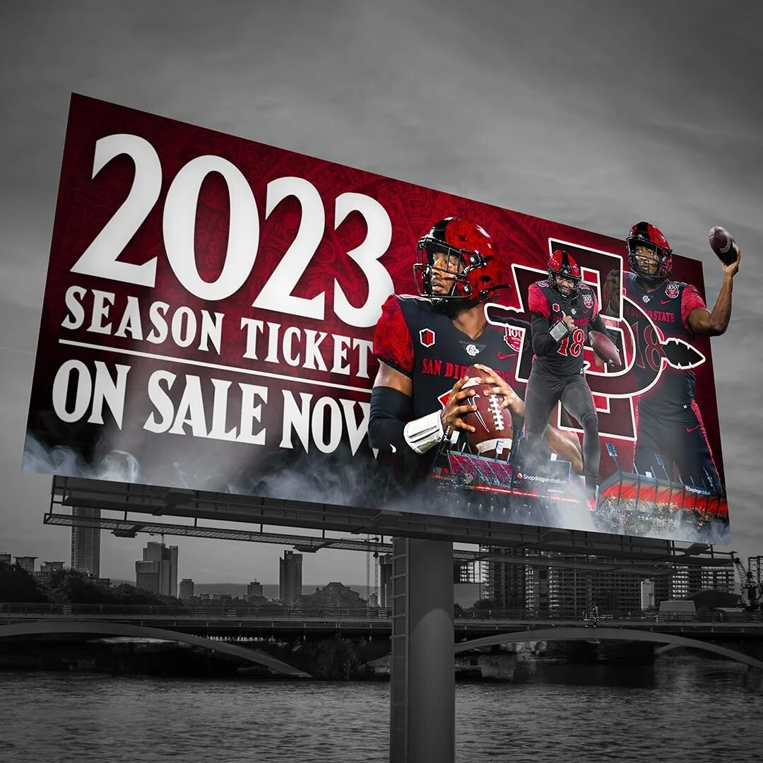 Can't wait to see one of my designs this year for SDSU football. LETS GO!!! #designer #collegefootball #aztecfootball #billboarddesign